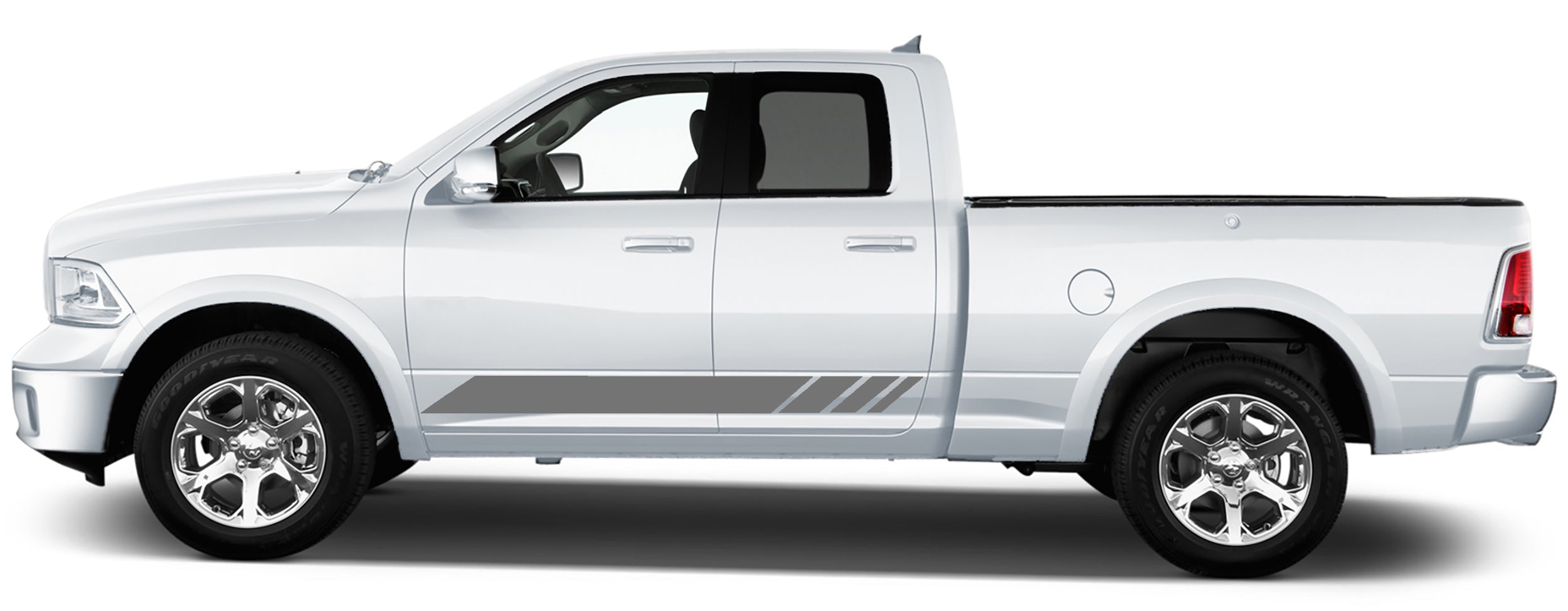 rocker panel stripes for dodge ram 2008 to 2018 models gray