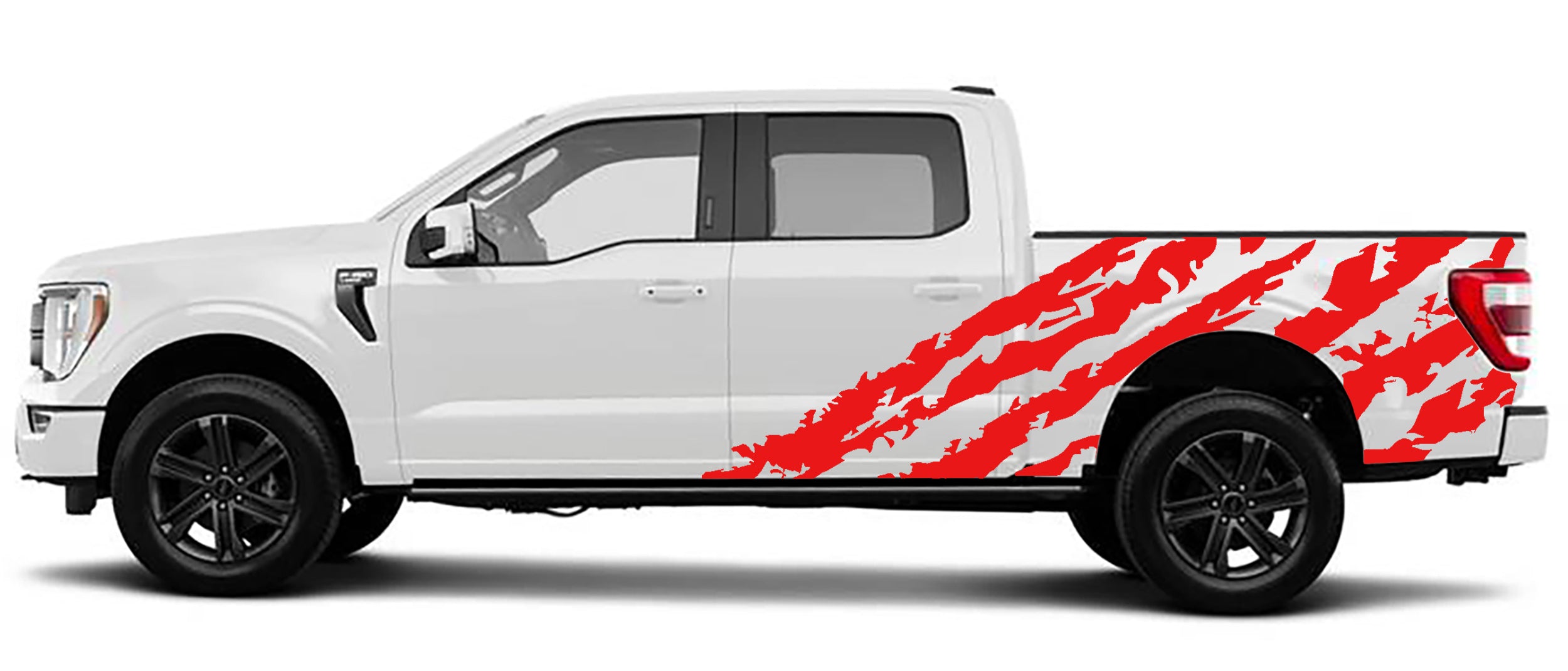 Ford F-150 Shred Side Decals (Pair) : Vinyl Graphics Kit Fits (2021-2023)
