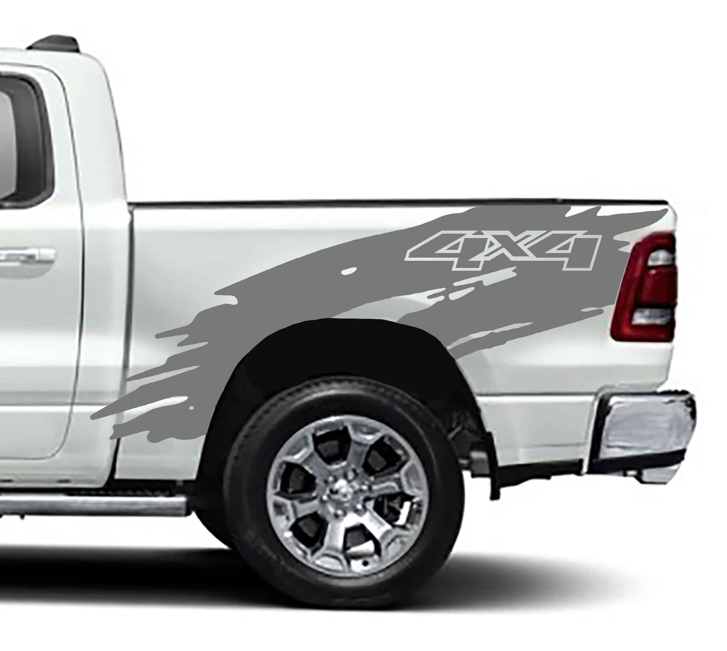 shredde 4x4 bed graphics for dodge ram 1500 2500 2019 to 2023 models gray