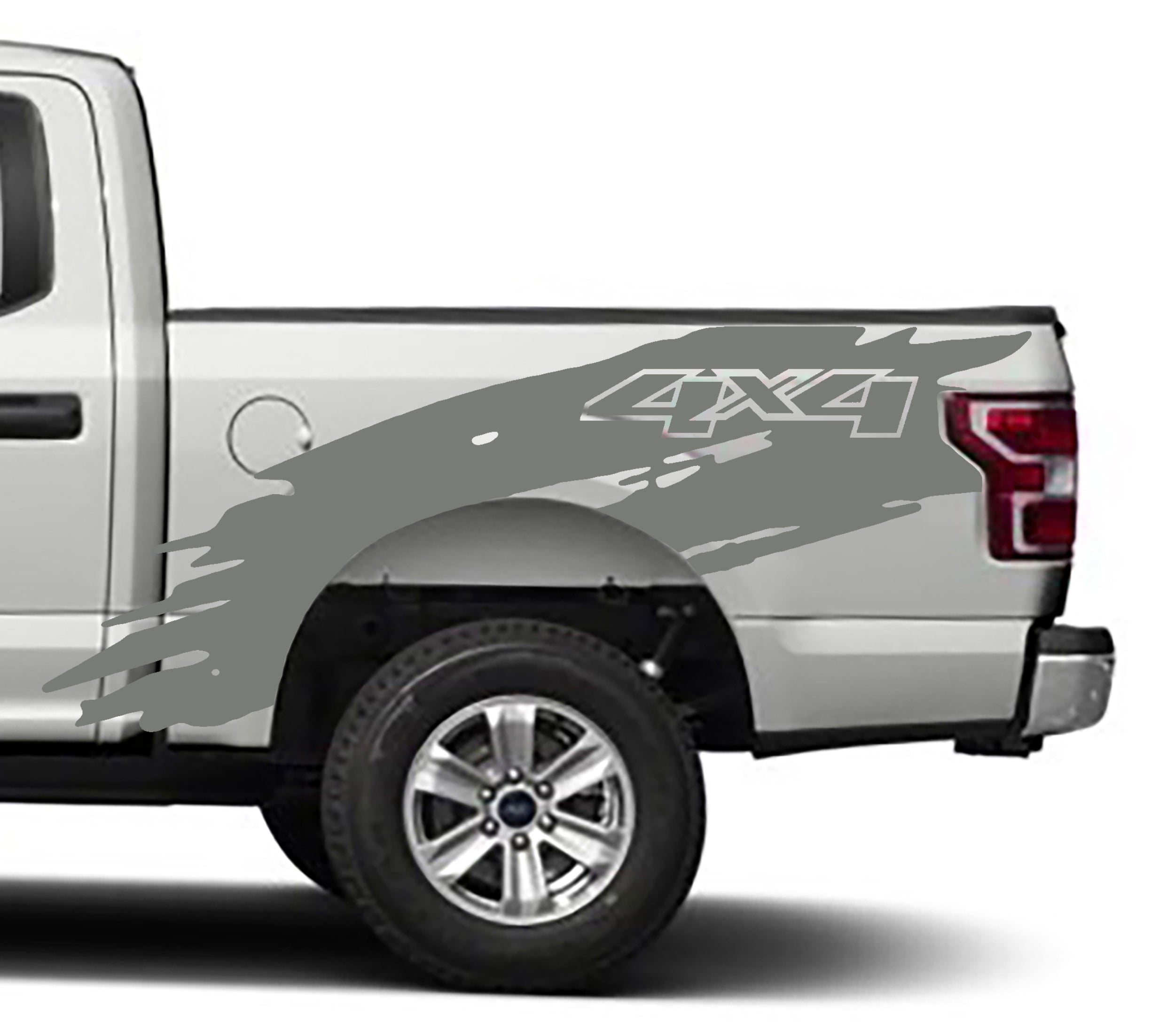 shredded 4x4 bed graphics for ford f 150 2015 to 2020 models gray