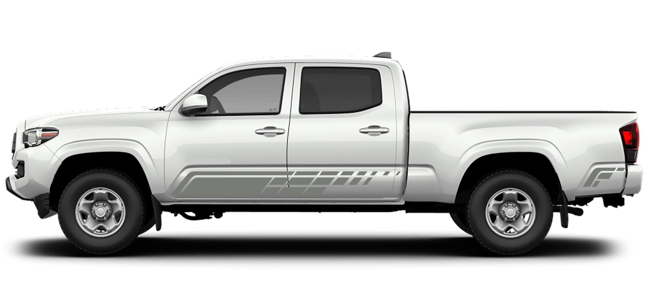 Side stripes vinyl decals for toyota tacoma 2016 to 2023 models gray