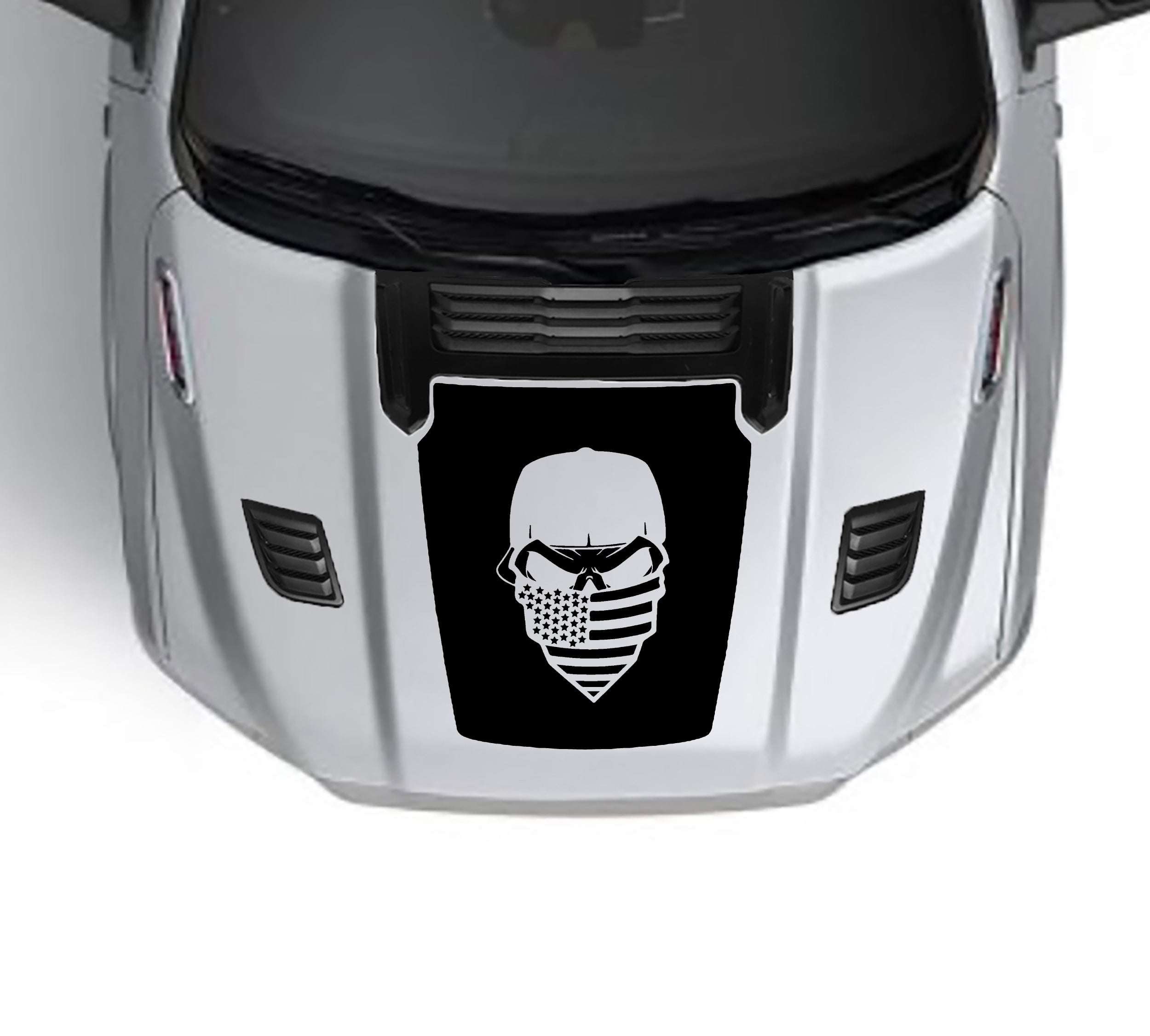 skull flag performance hood graphics for dodge ram 1500 2019 to 2023 models black