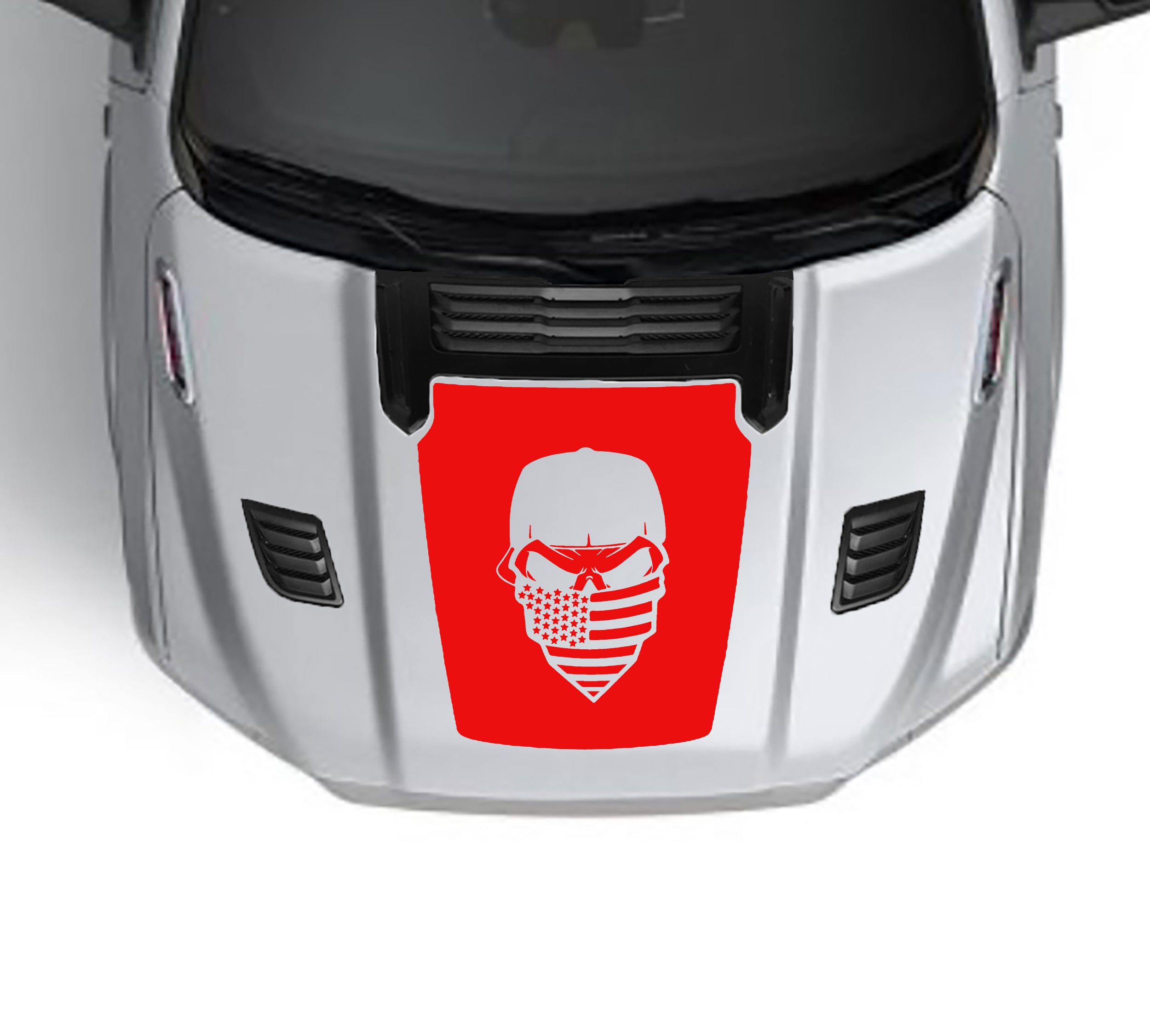 skull flag performance hood graphics for dodge ram 1500 2019 to 2023 models red