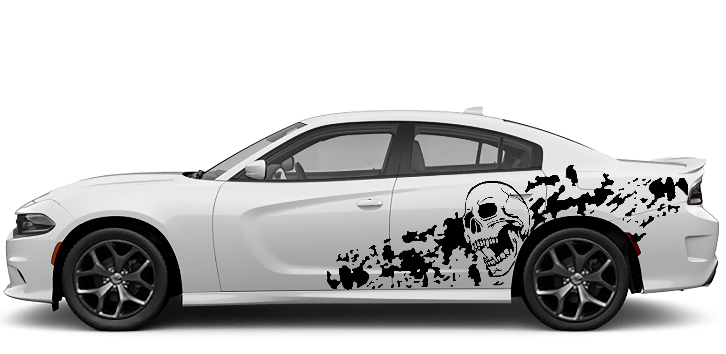 Dodge Charger Skull Side Decals (Pair) : Vinyl Graphics Kit Fits (2015-2023)