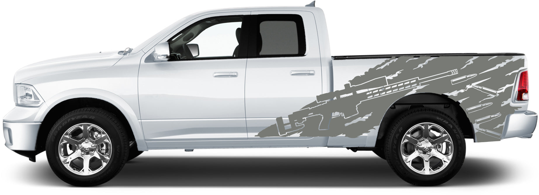 sniper side decal for dodge ram 2009 to 2018 models gray