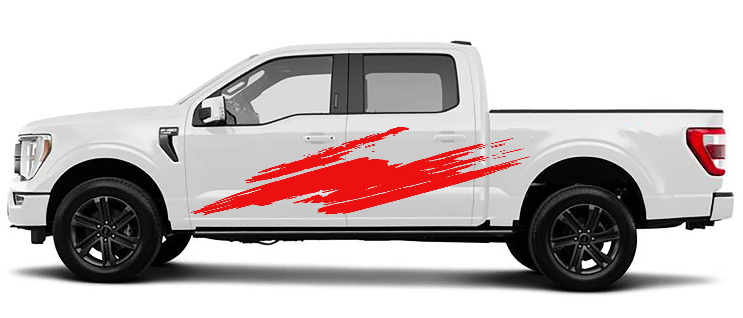 splash side graphics for ford f 150 2021 to 2023 models red