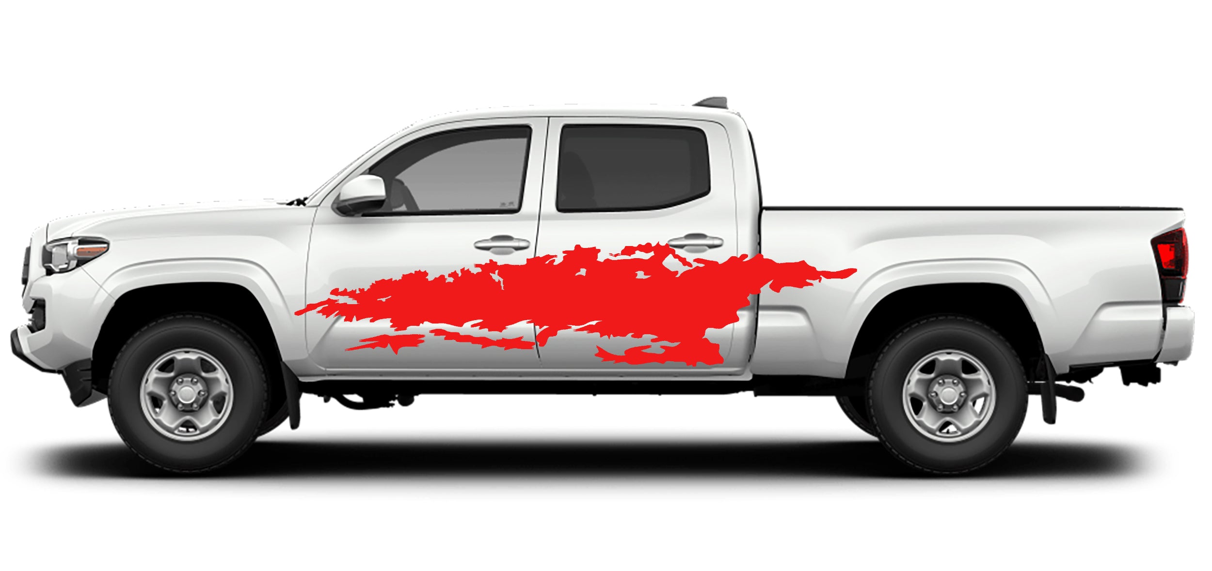 mud splash side decals for toyota tacoma 2016 to 2023  models red