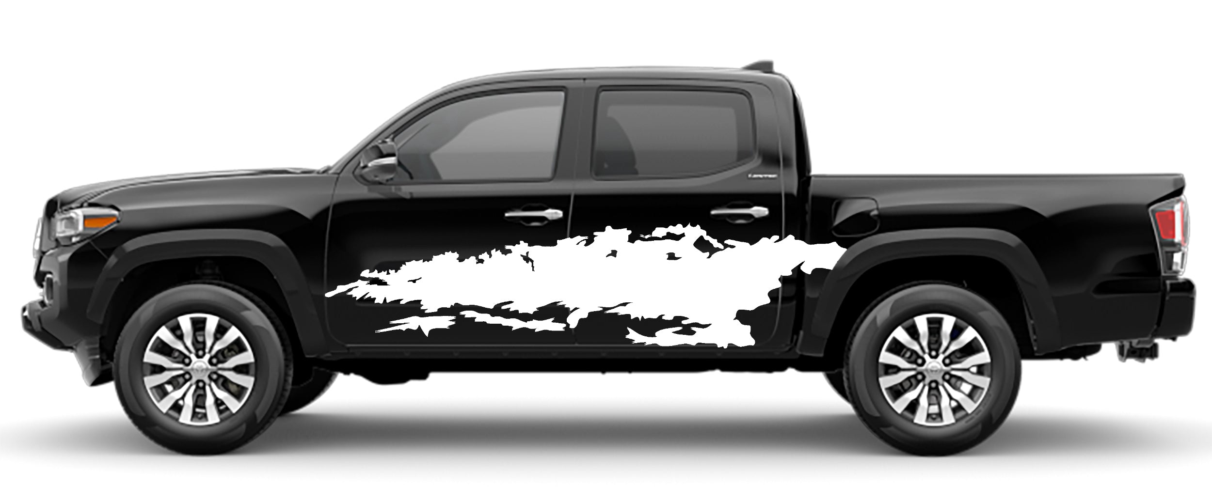 mud splash side decals for toyota tacoma 2016 to 2023  models white