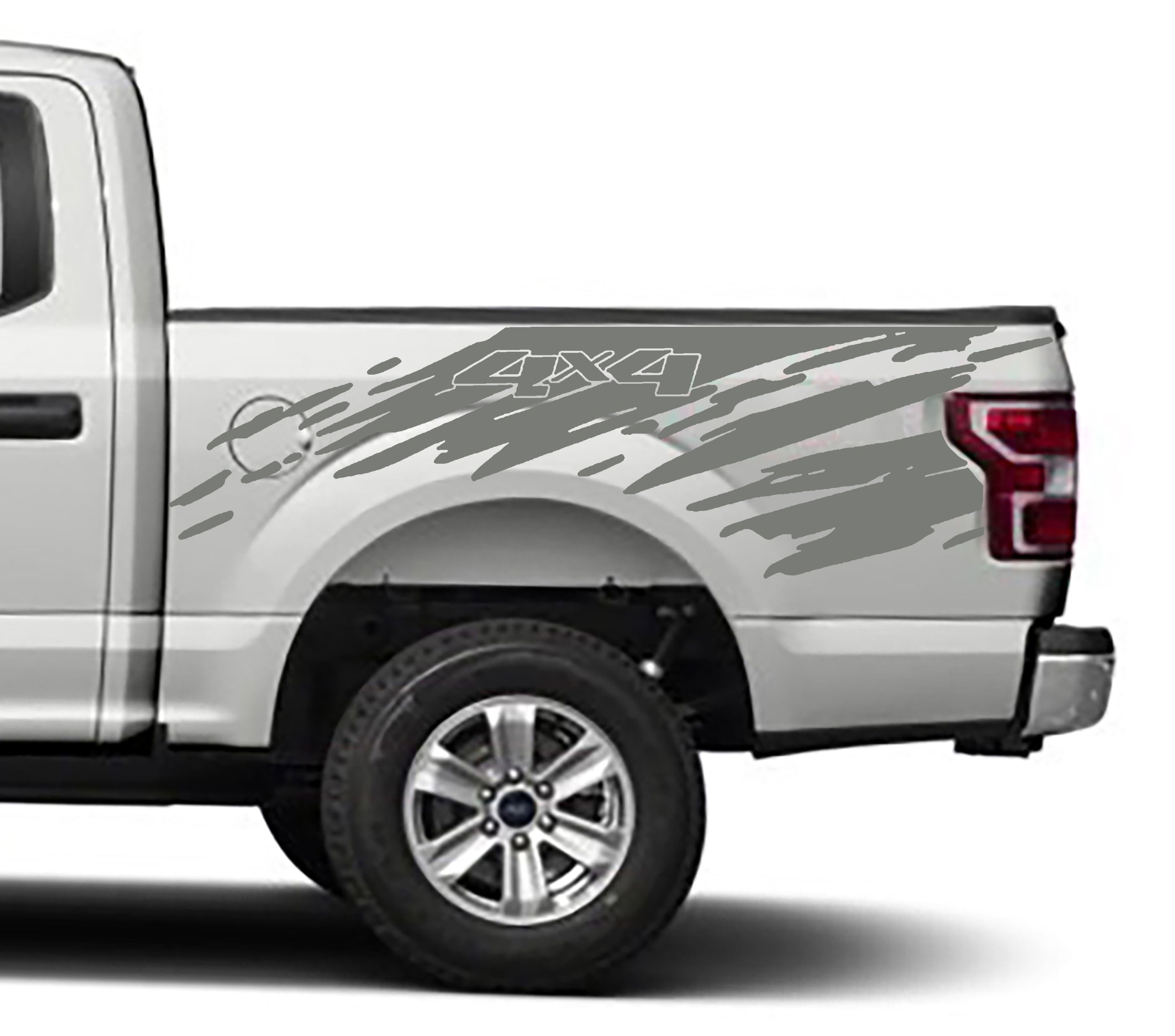 splatter 4x4 bed graphics for ford f 150 2015 to 2020 models gray