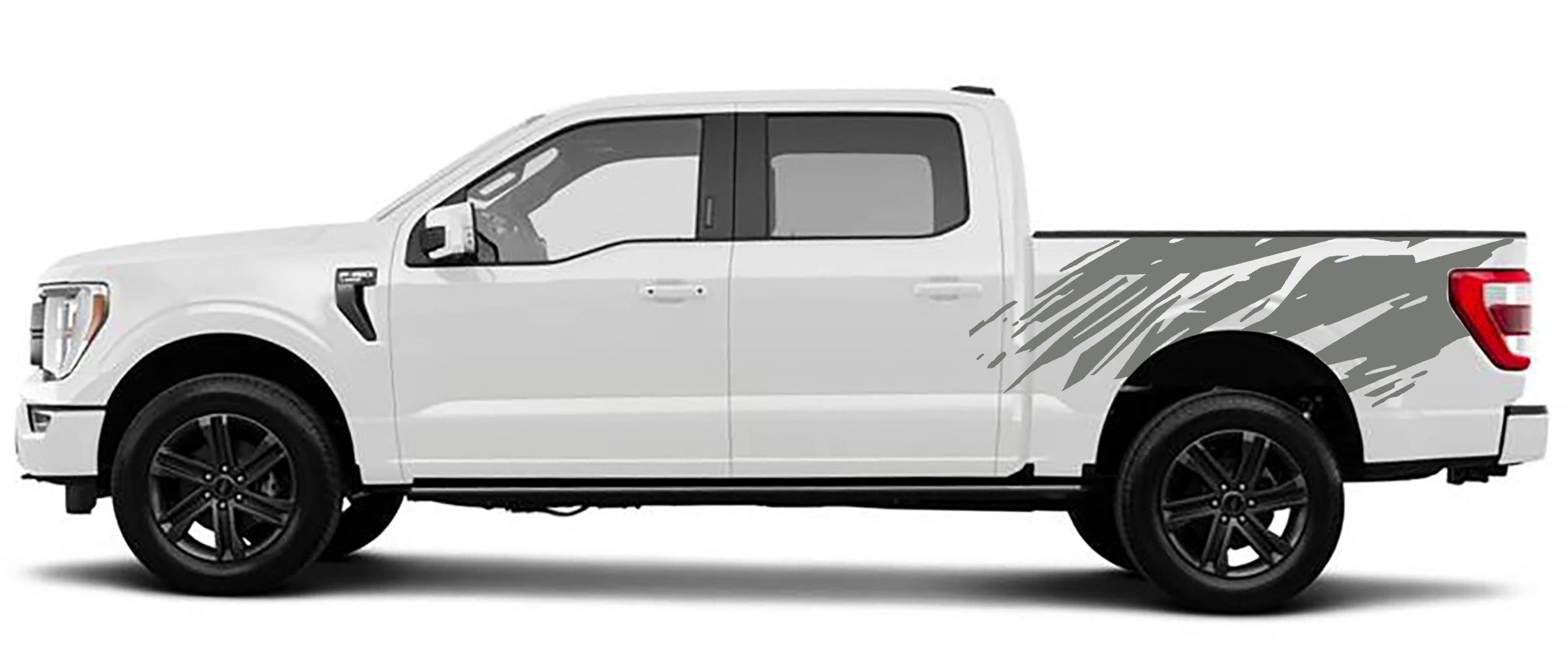 splatter bed vinyl graphics for ford f 150 2021 to 2023 models gray