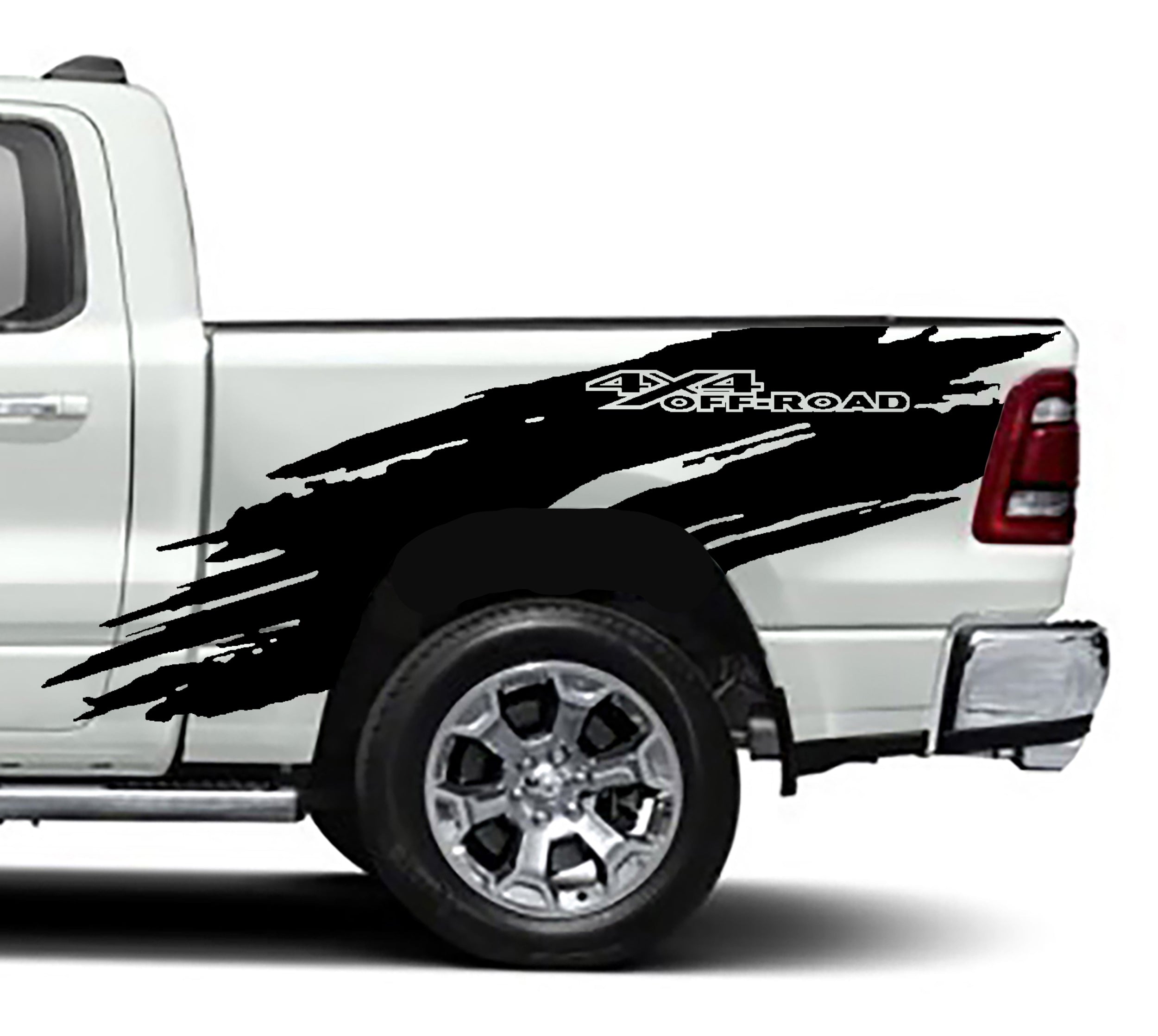 torn 4x4 off road bed graphics for dodge ram 1500 2500 2019 to 2023 models black