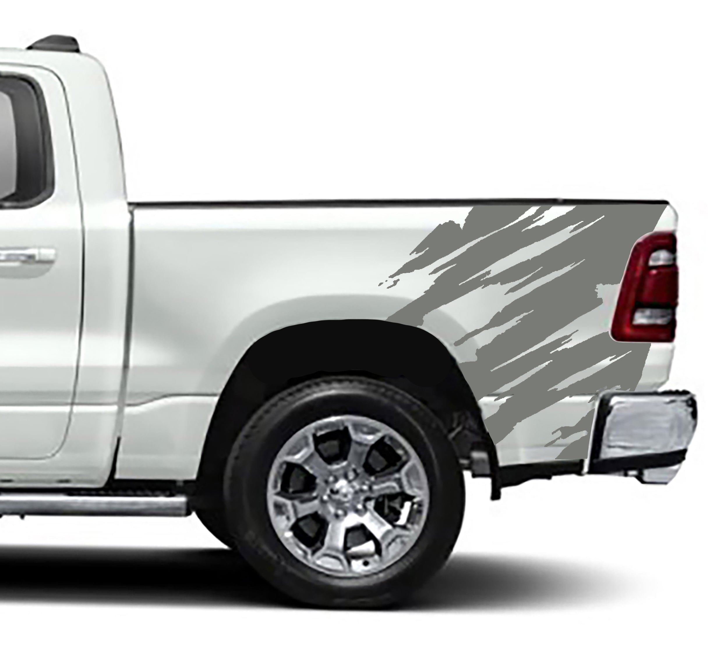torn bed graphics for dodge ram 1500 2500 2019 to 2023 models gray