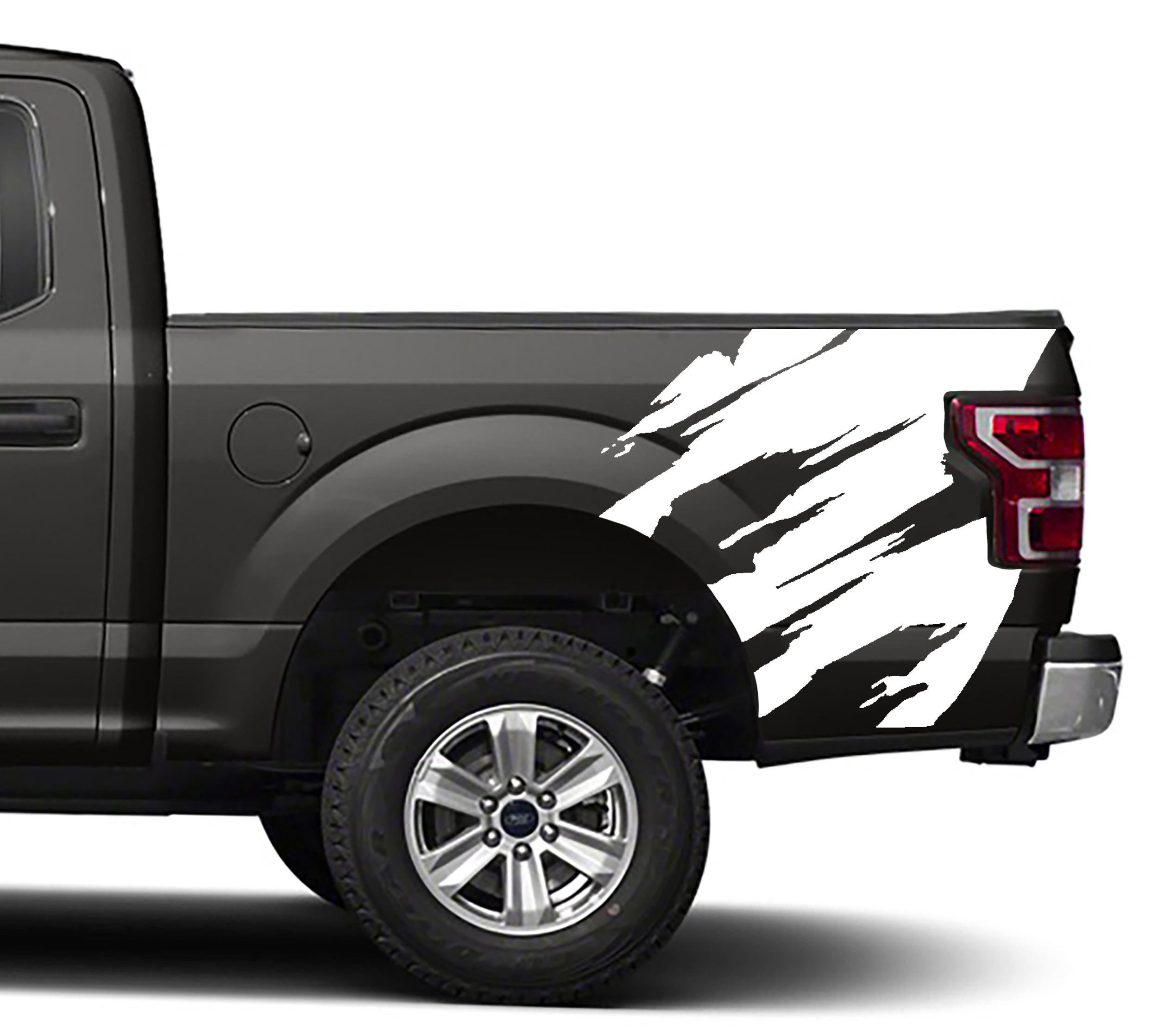 torn bed graphics for ford f 150 2015 to 2020 models white