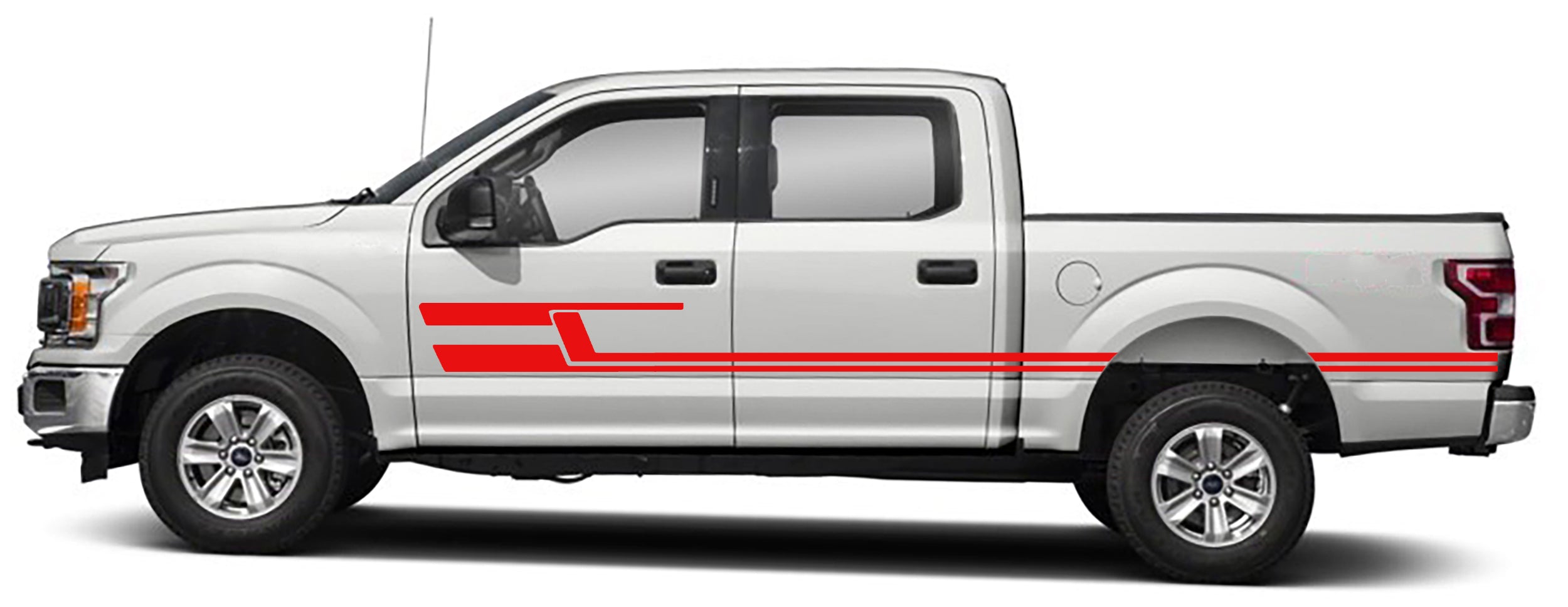 upper body stripes graphics for ford f 150 2015 to 2020 models red