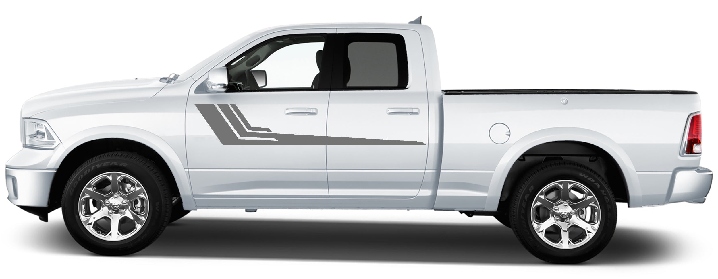 upper door hockey stripes graphics for dodge ram 2009 to 2018 models gray