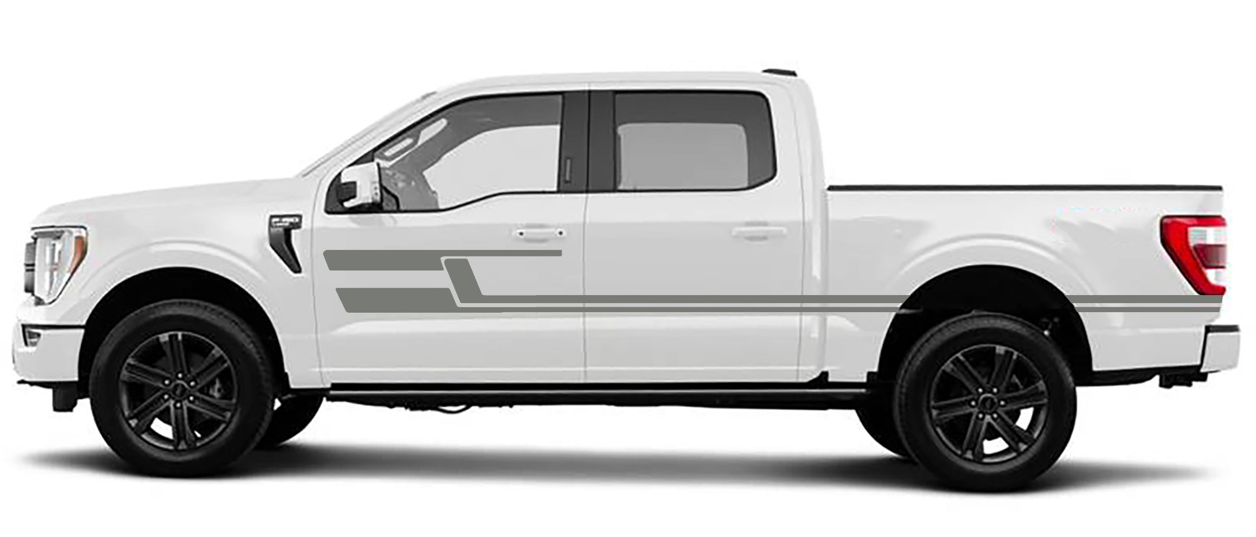 upper door vinyl stripes graphics for ford f 150 2021 to 2023 models gray