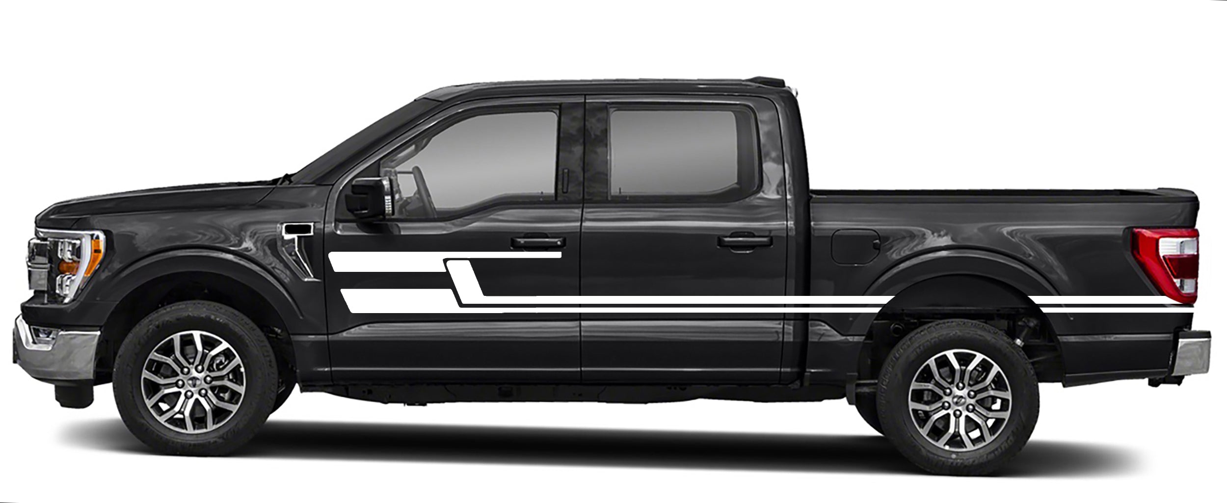 upper door vinyl stripes graphics for ford f 150 2021 to 2023 models white
