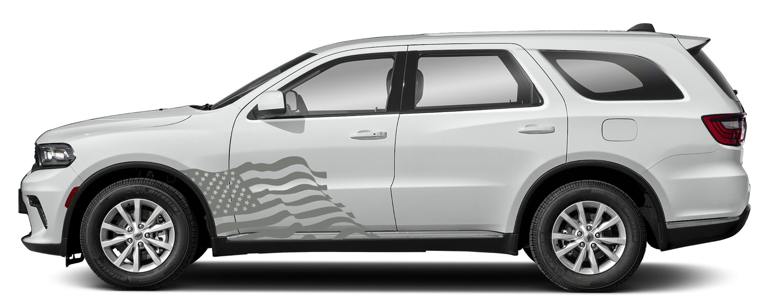 usa flag front door graphics kit for dodge durango 2021 to 2024 models gray