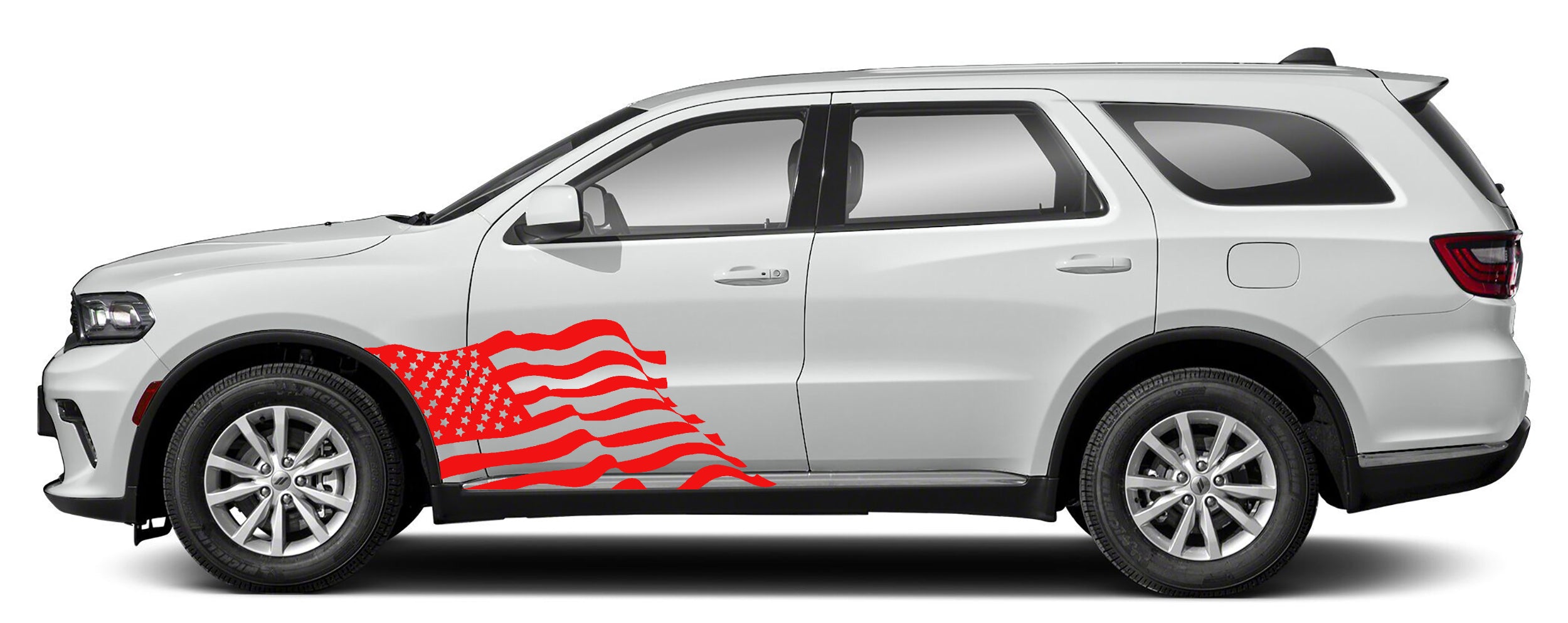 usa flag front door graphics kit for dodge durango 2021 to 2024 models red