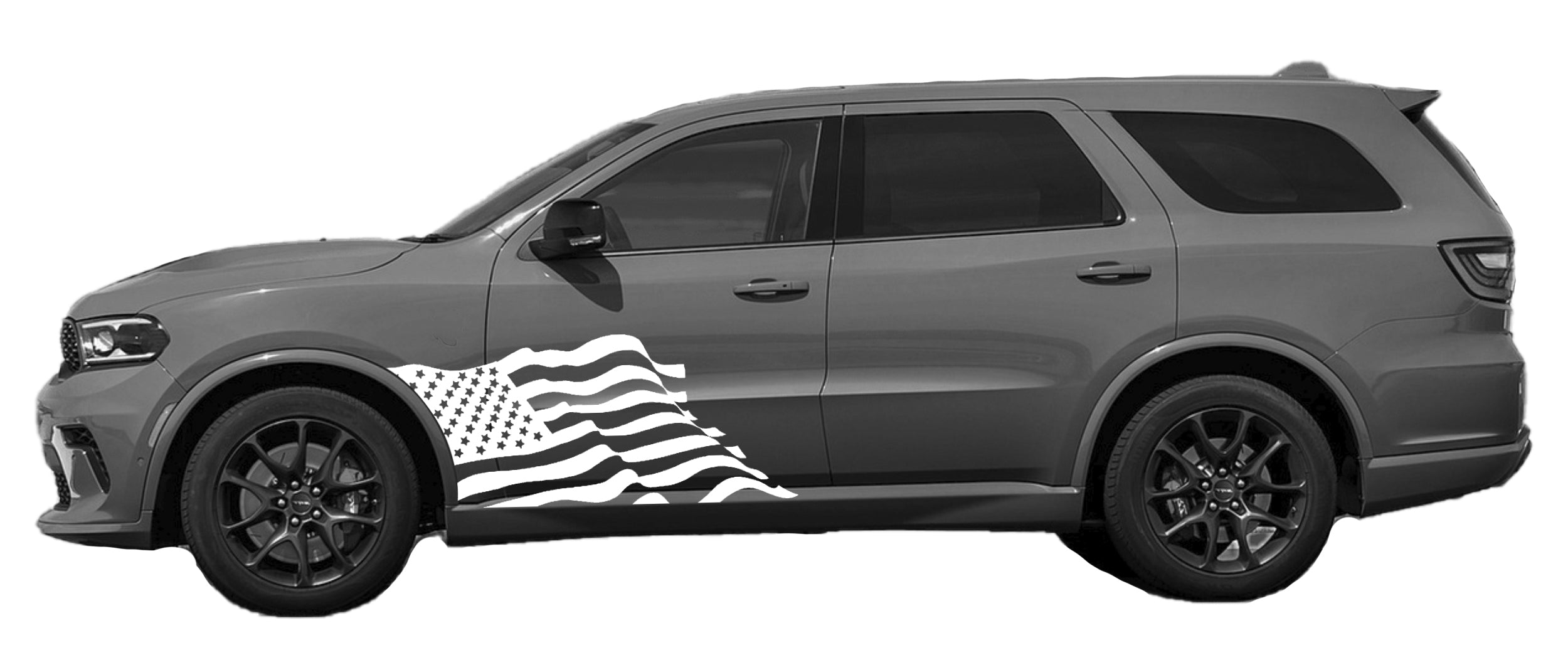 usa flag front door graphics kit for dodge durango 2021 to 2024 models white