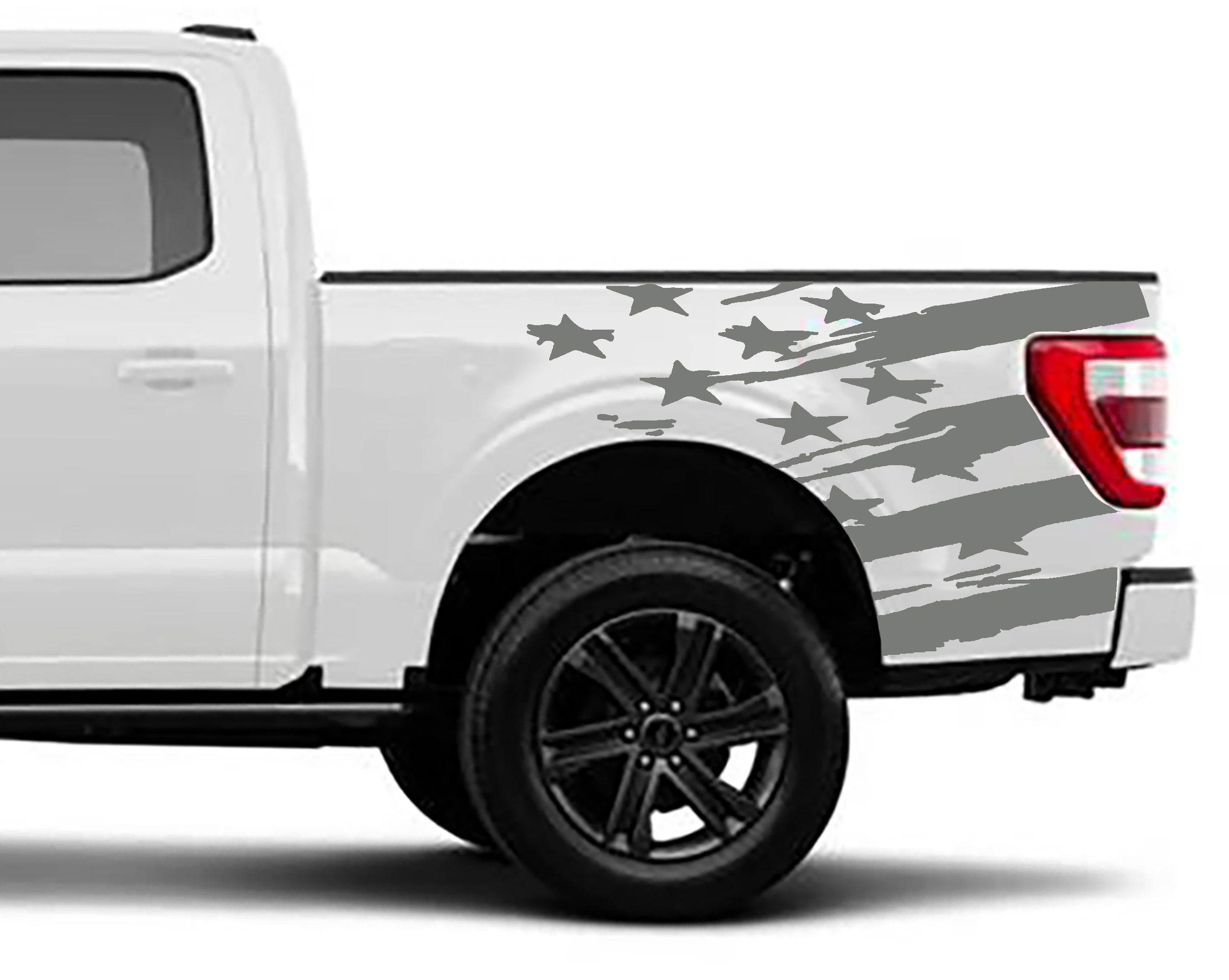 american flag patriot bed graphics for ford f 150 2021 to 2023 models gray