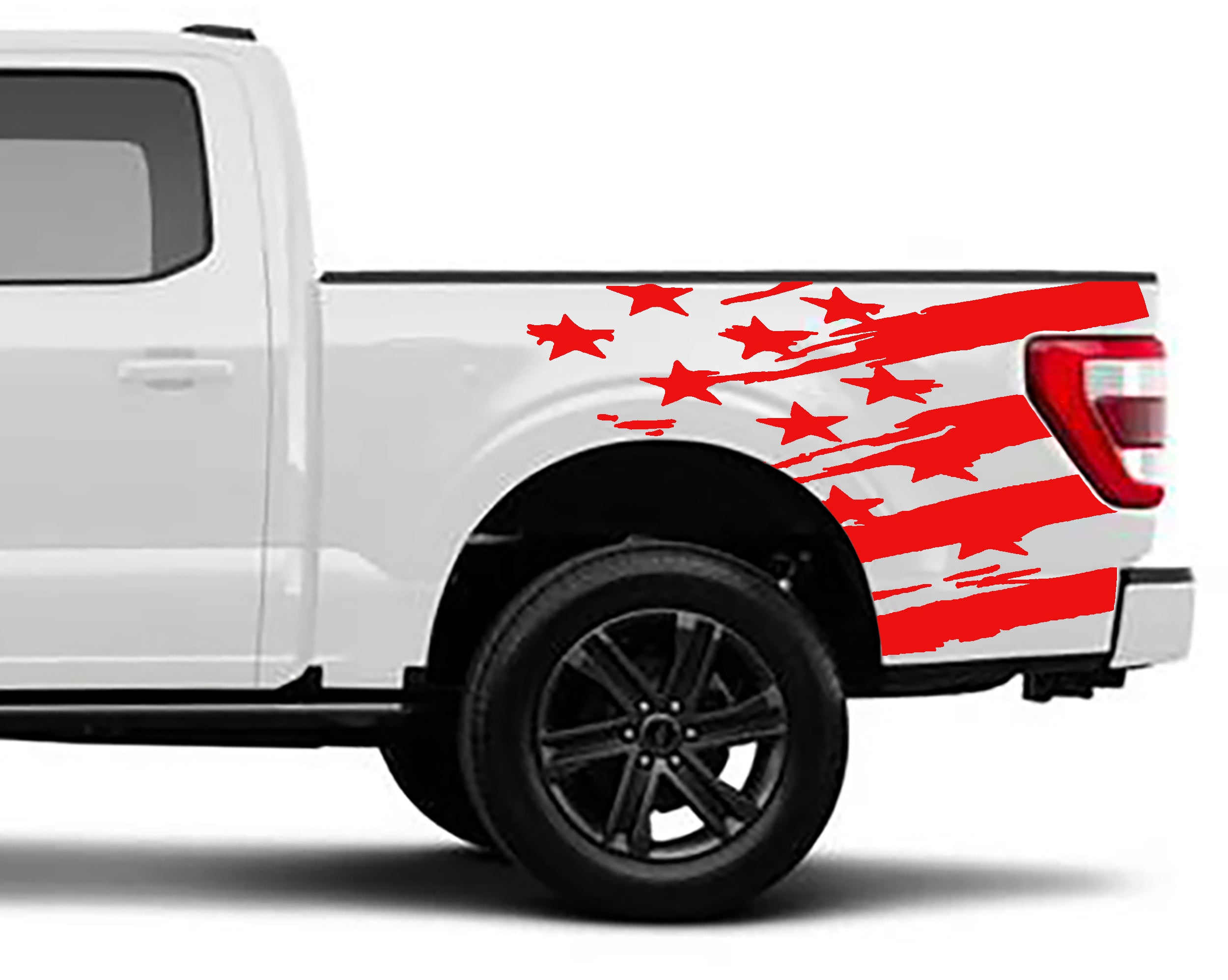 american flag patriot bed graphics for ford f 150 2021 to 2023 models red