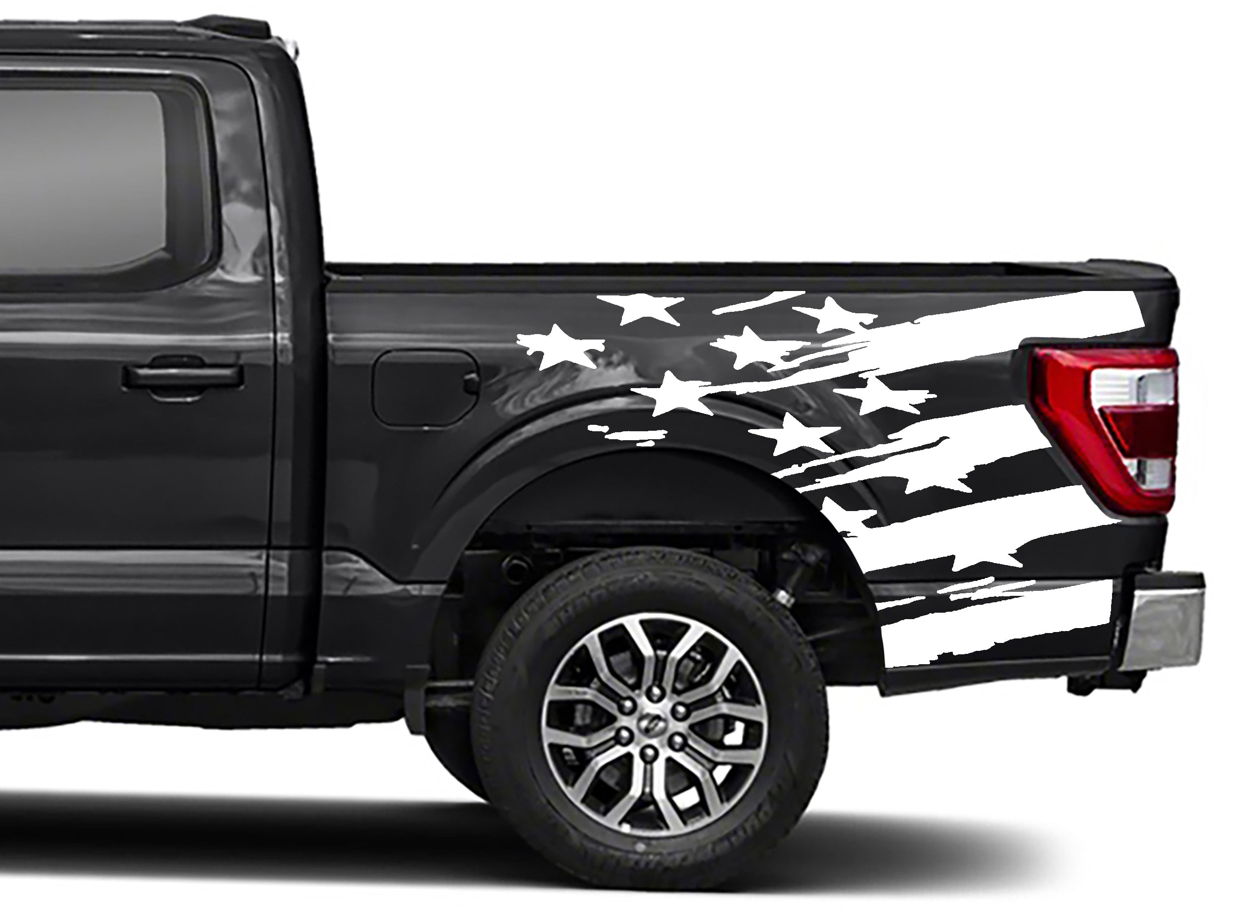 american flag patriot bed graphics for ford f 150 2021 to 2023 models white