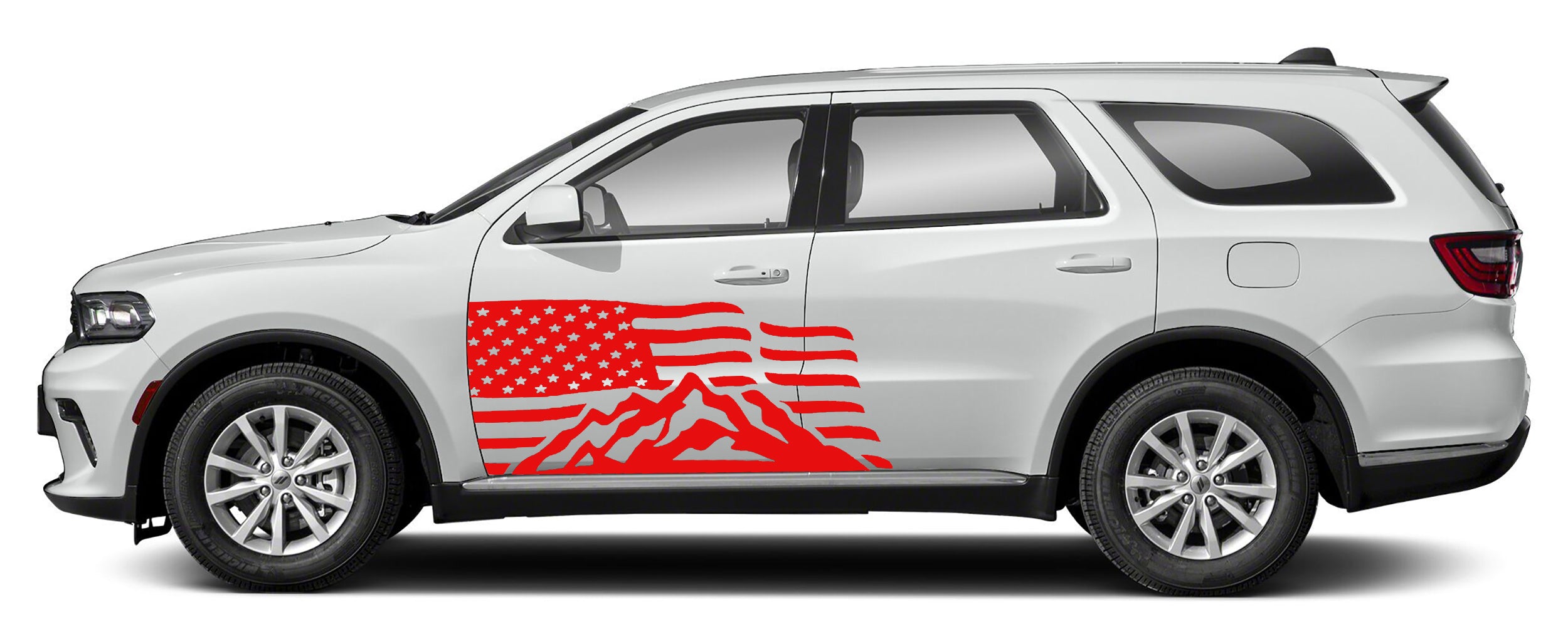 usa flag mountain door graphics kit for dodge durango 2021 to 2024 models red