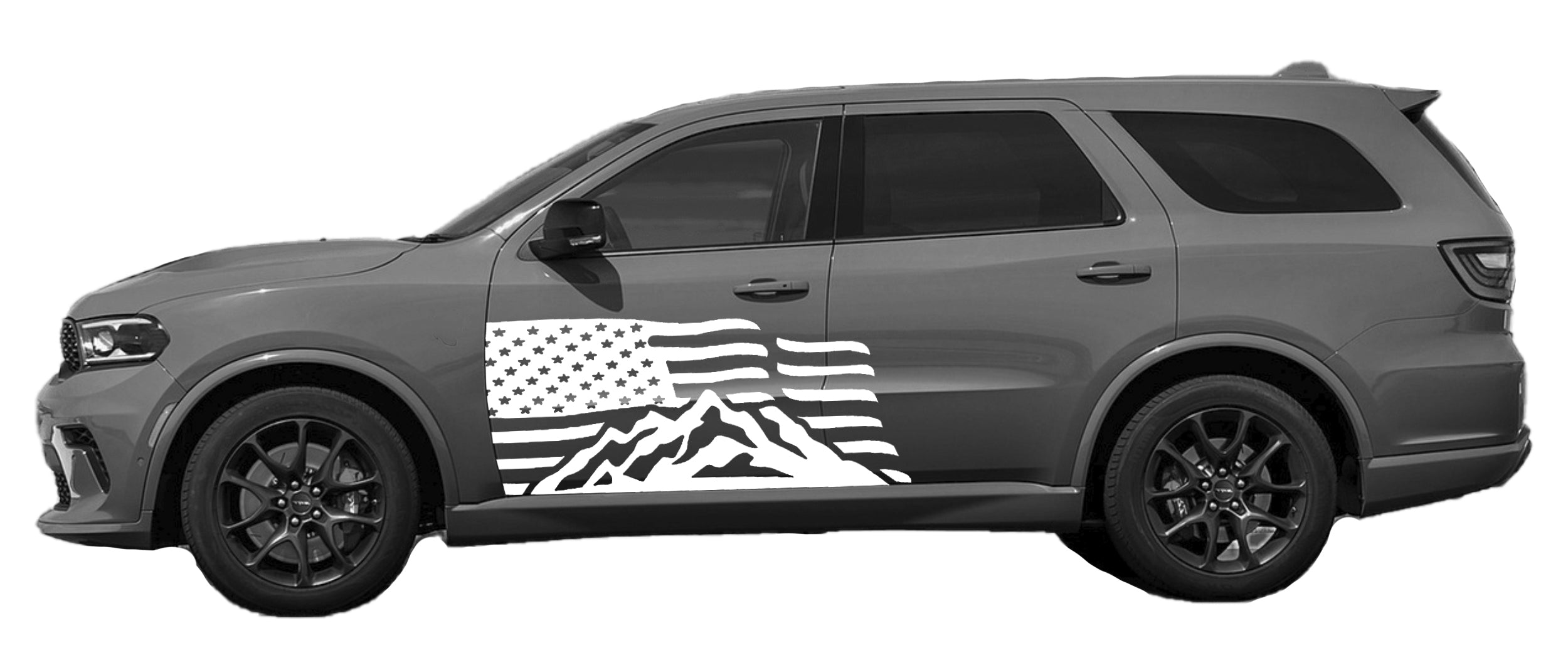 usa flag mountain door graphics kit for dodge durango 2021 to 2024 models white