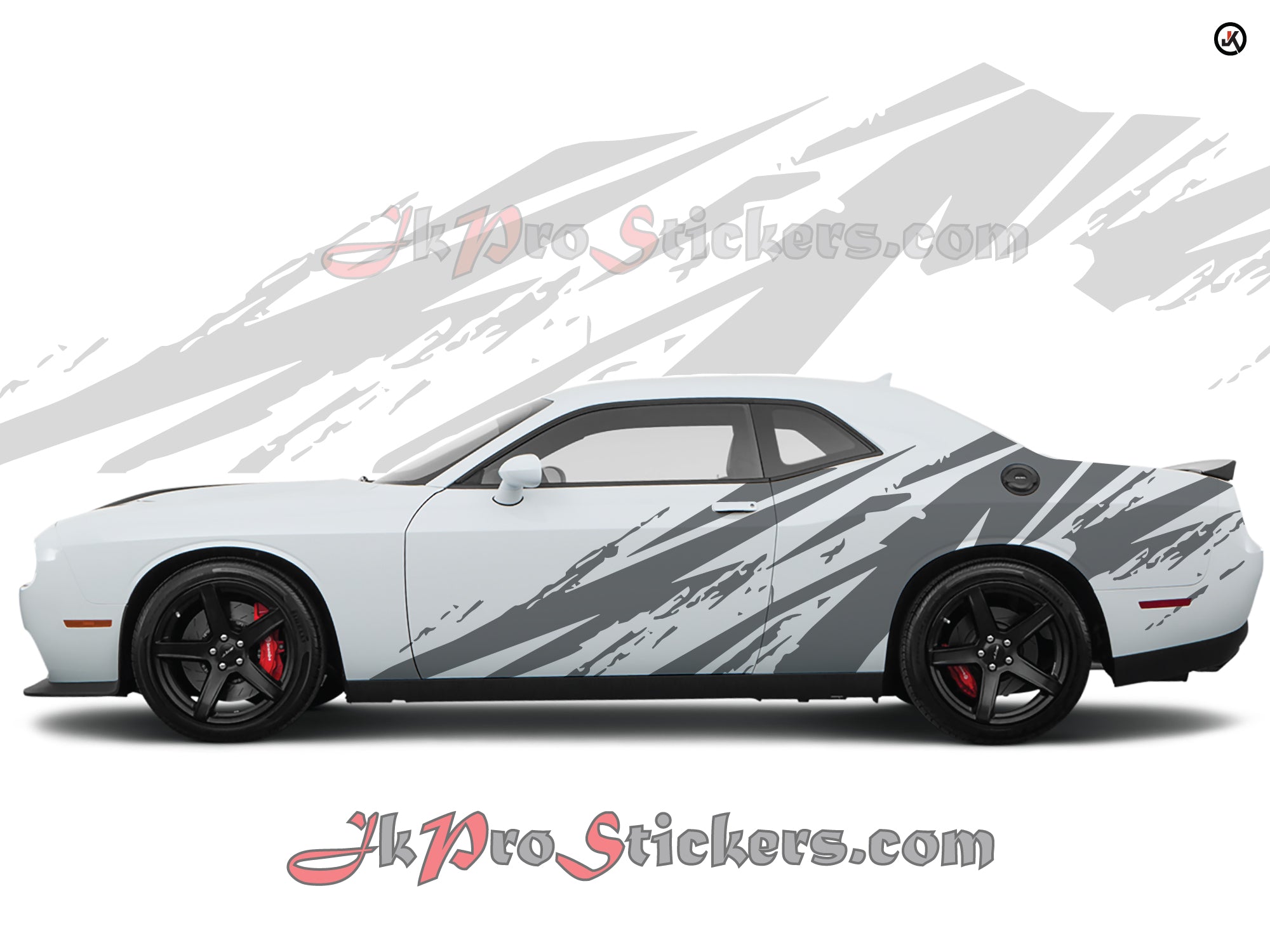 Vinyl Graphics Kit for Dodge Challenger (2008-2023): Grunge Side Decals (Pair)