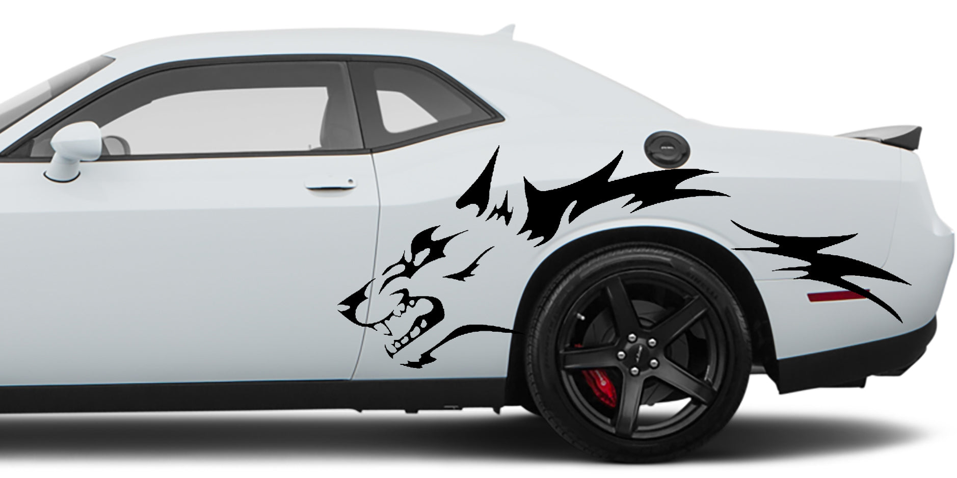 Dodge Challenger Wolf Side Decals (Pair) : Vinyl Graphics Kit Fits (2008-2023)