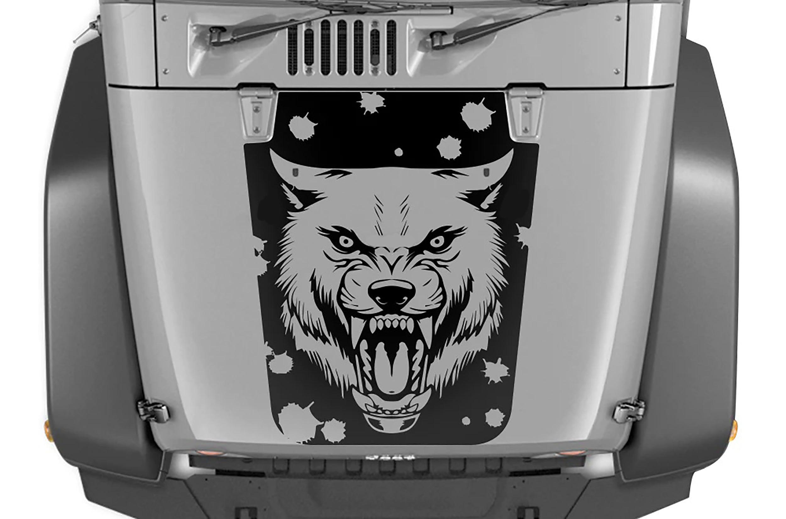 Jeep Wrangler JK (2007-2018) Custom Decals, Graphics and Stickers - Wolf Hood Decal - Jkprostickers