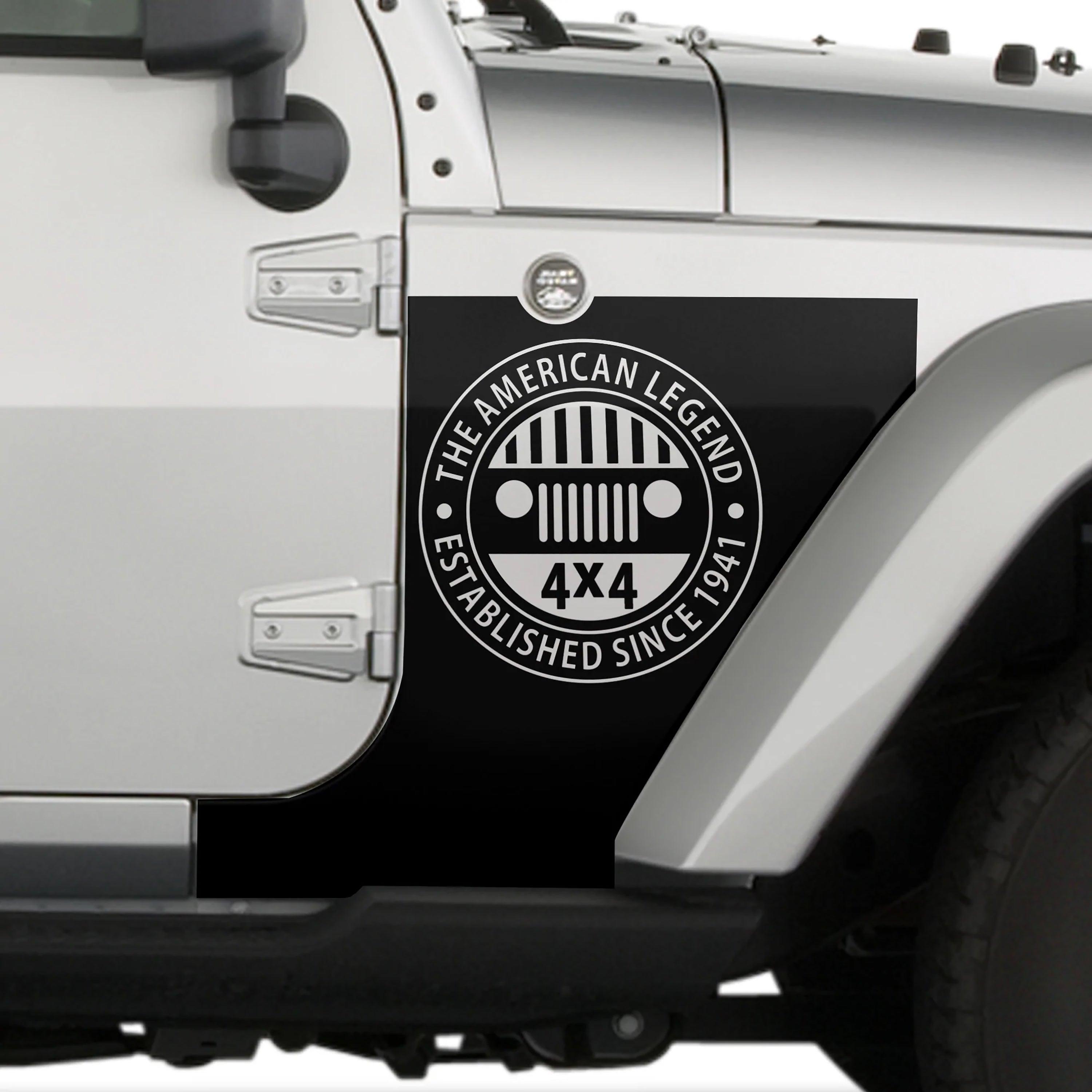 Jeep Wrangler JK (2007-2018) Custom Decals, Graphics and Stickers - American Legend Fender Kit - Jkprostickers