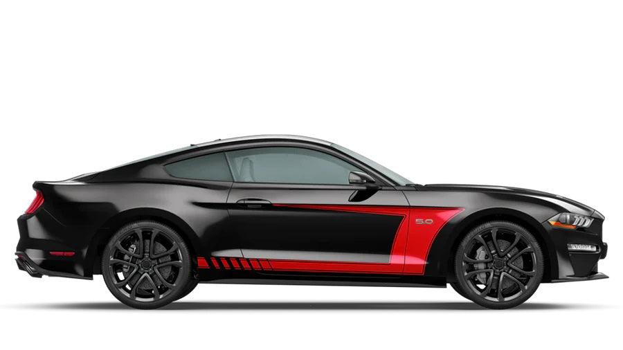 Large Side Racing Strips Compatible With Ford Mustang (2015 to 2022) models | Auto Vinyl Graphics Decals and Stickers. - Jkprostickers