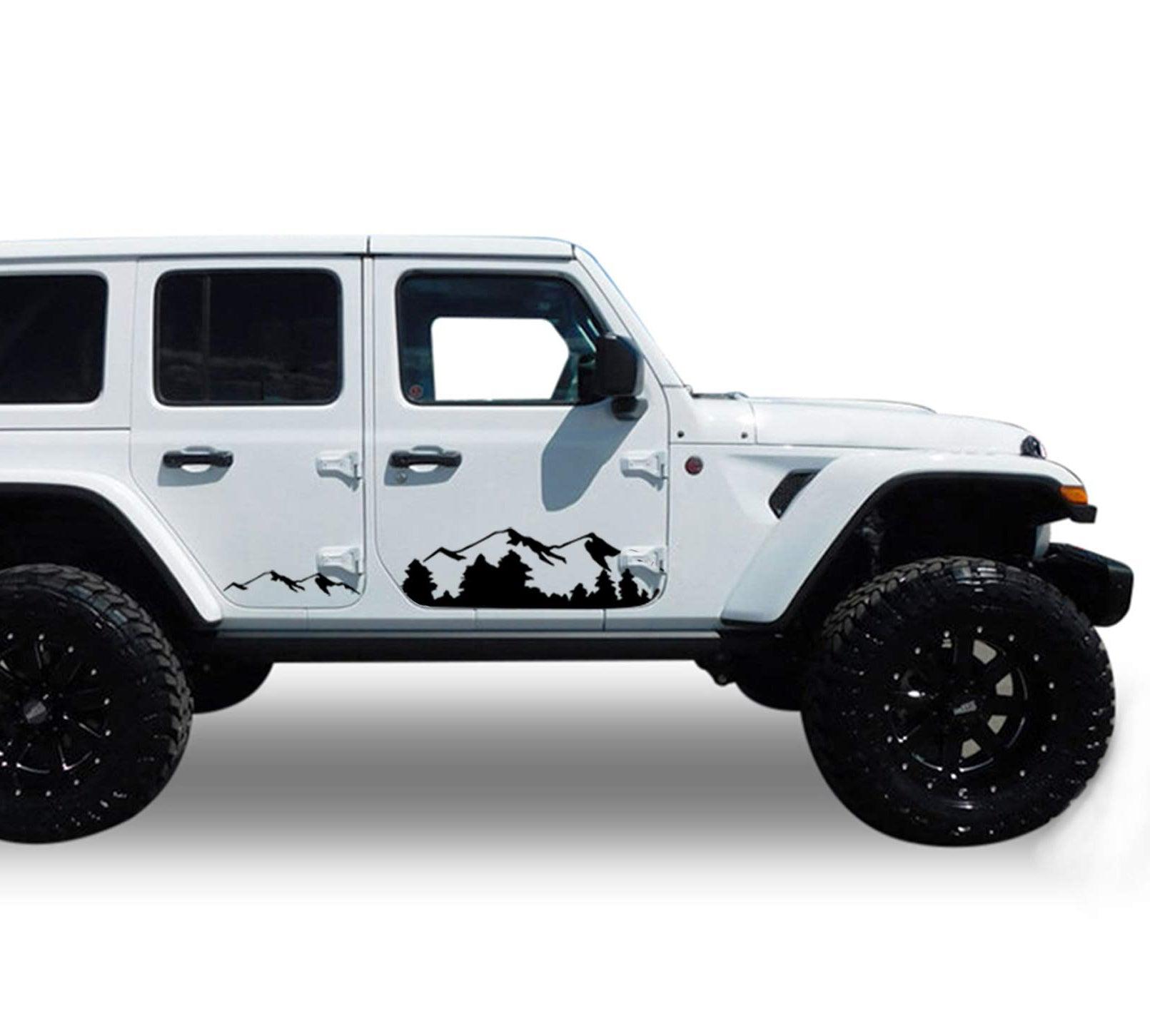 Jeep Wrangler JK (2007-2018) Custom Decals, Graphics and Stickers - Mountain Door Kit - Jkprostickers