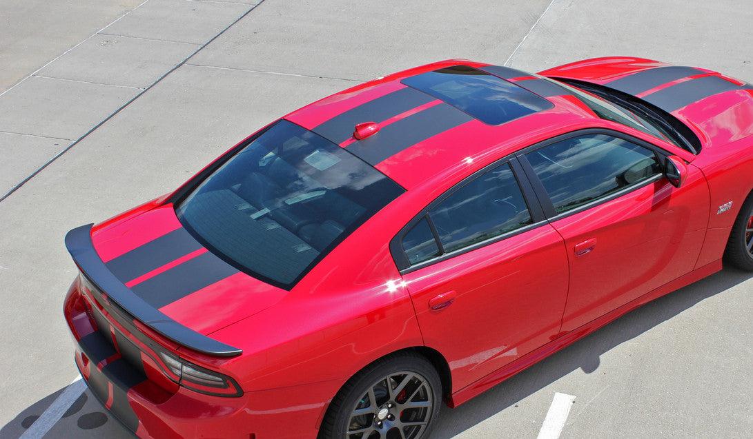 Dodge Charger WideBody (2015 to 2023) | Custom Decals, Graphics and Stickers - Full Body Rally Stripes - Jkprostickers