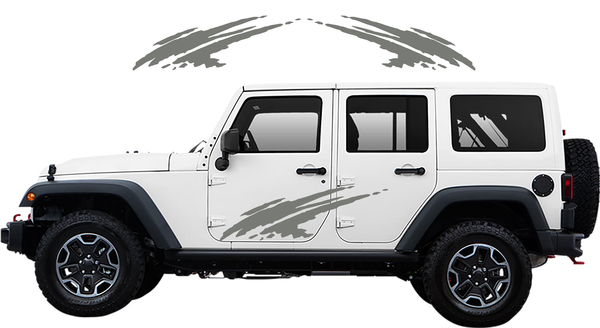 Jeep Wrangler JK Door Splash Decals (Pair) : Vinyl Graphics Kit fits (2007-2018)