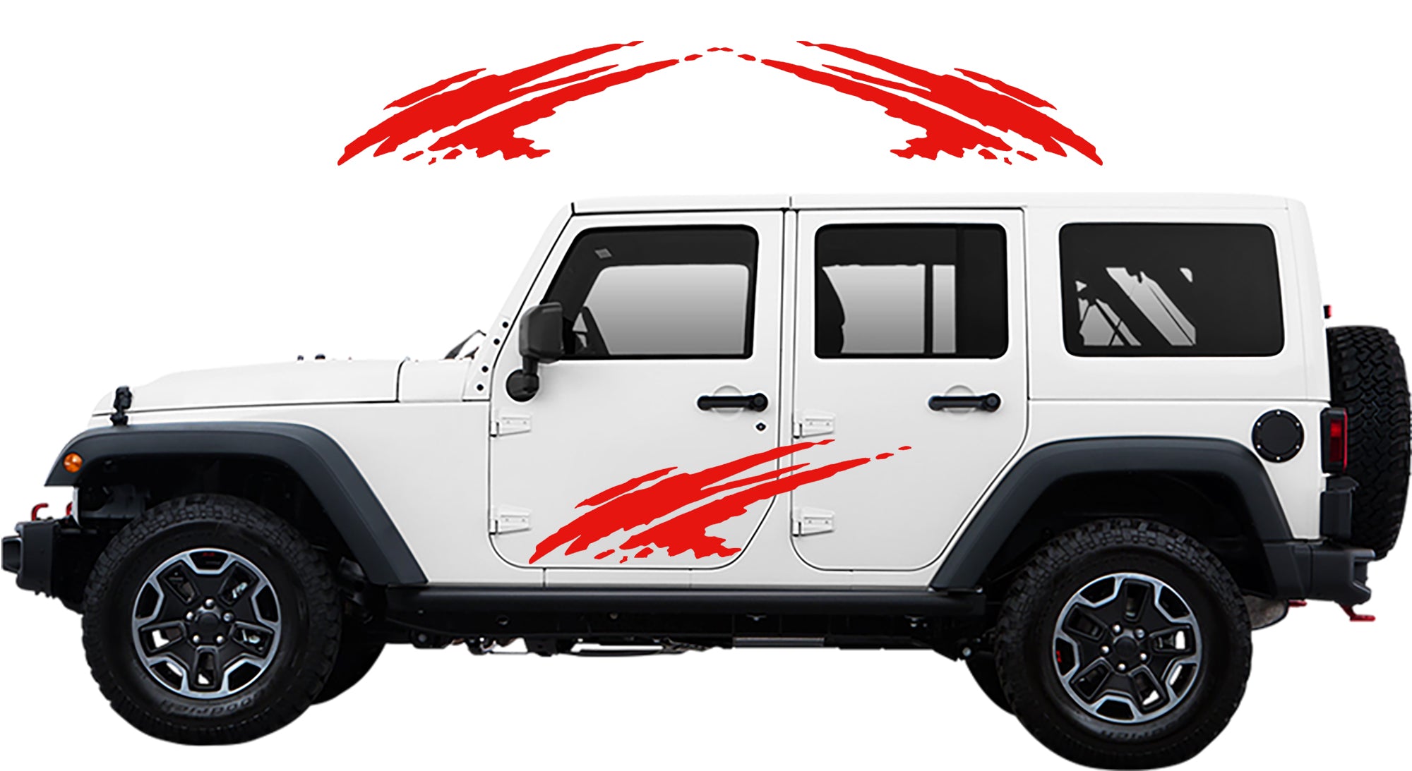 Jeep Wrangler JK Door Splash Decals (Pair) : Vinyl Graphics Kit fits (2007-2018)