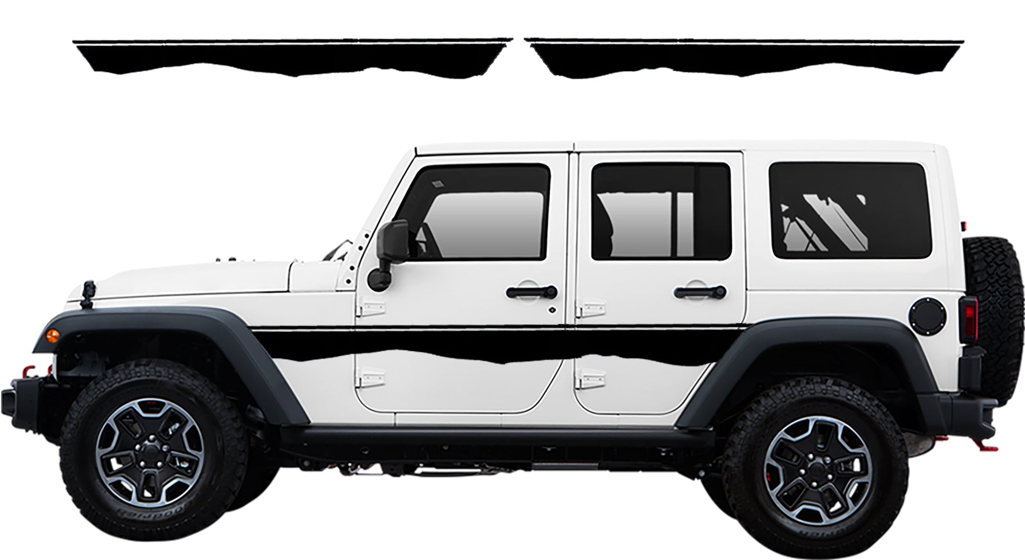 Mountain line decals for jeep wrangler jk 2007 to 2018 models