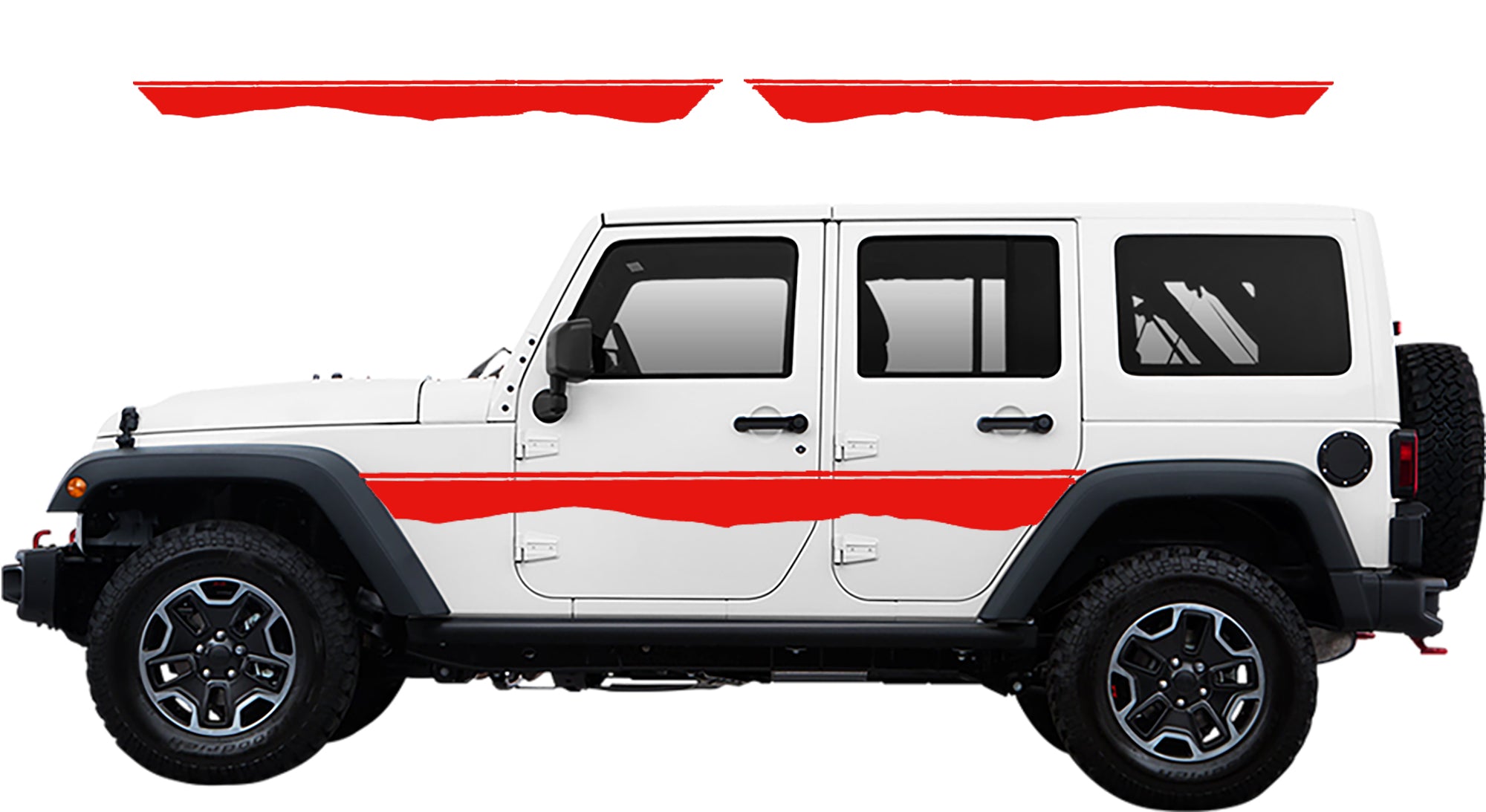 Jeep Wrangler JK Mountain Lines Side Decals (Pair) : Vinyl Graphics Kit fits (2007-2018)