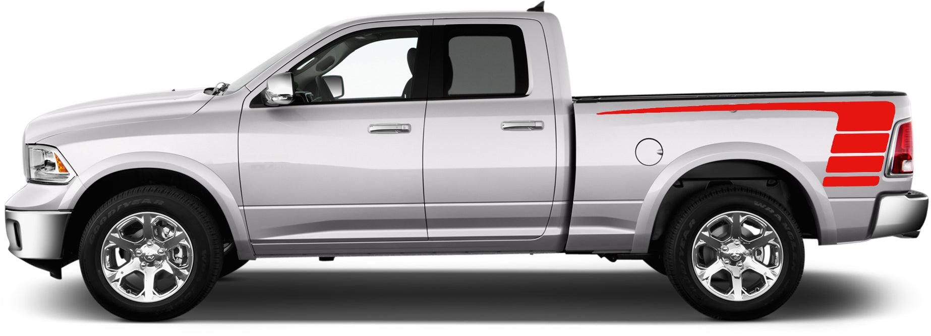 Dodge Ram 1500/2500/3500 (2009-2018) Custom Vinyl Decals, Graphics and Stickers - Hockey bed decal (Pair) - Jkprostickers