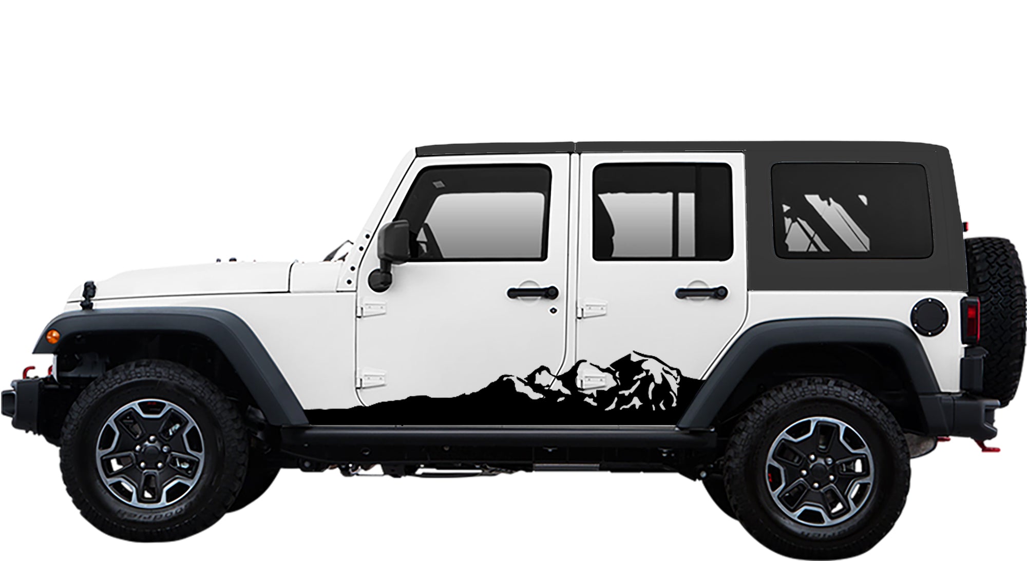 Side mountain stripes for jeep wrangler 2007 to 2018 models