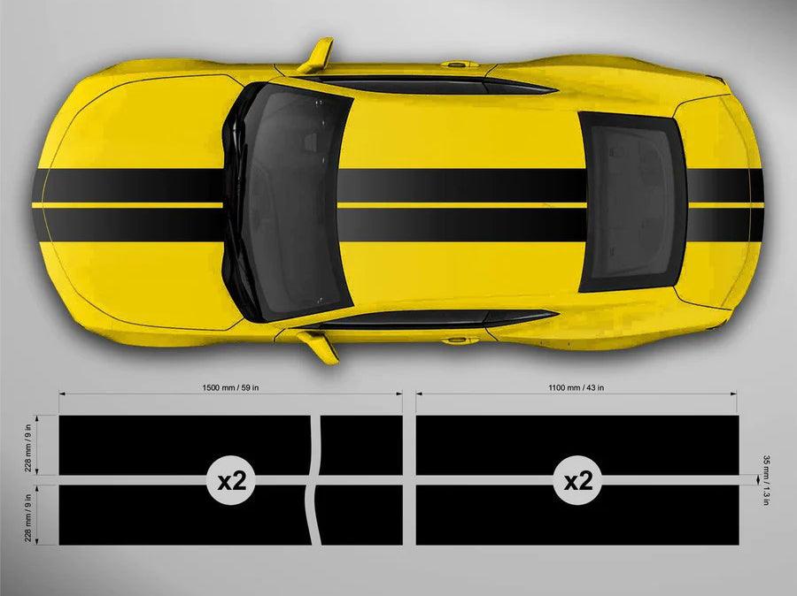 Chevrolet Camaro Full Body Racing Stripes : Vinyl Graphics Kit Fits (2016 to 2018)