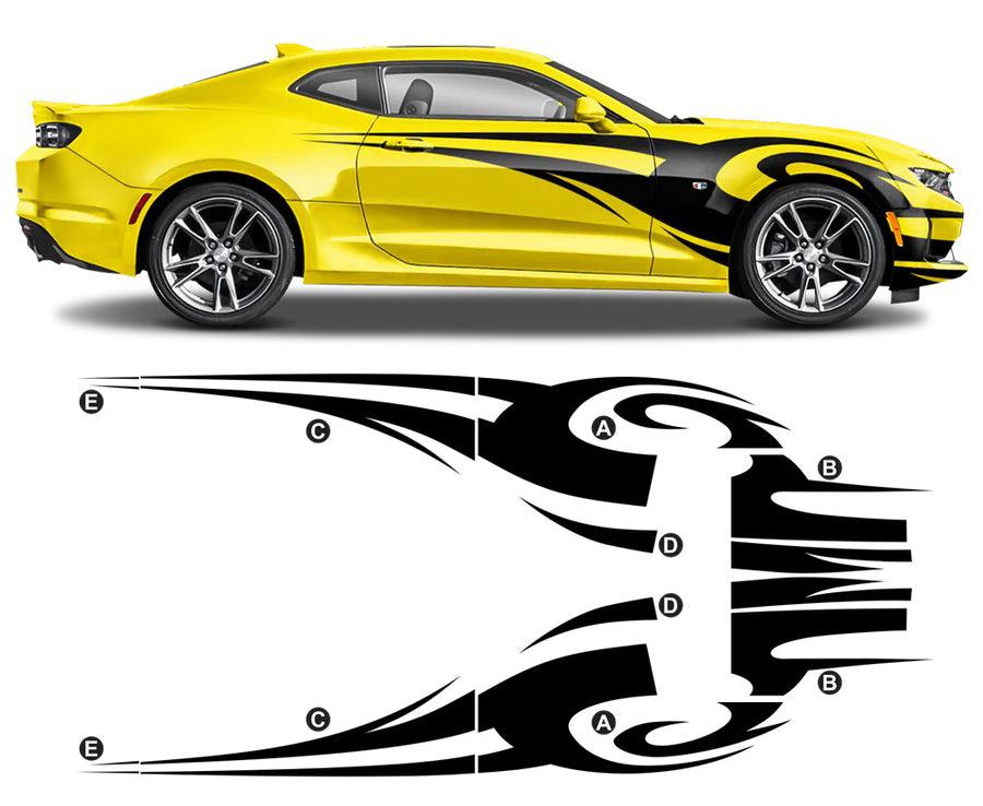 Chevrolet Camaro Tribal Decals (Pair) : Vinyl Graphics Kit Fits (2016 to 2018)