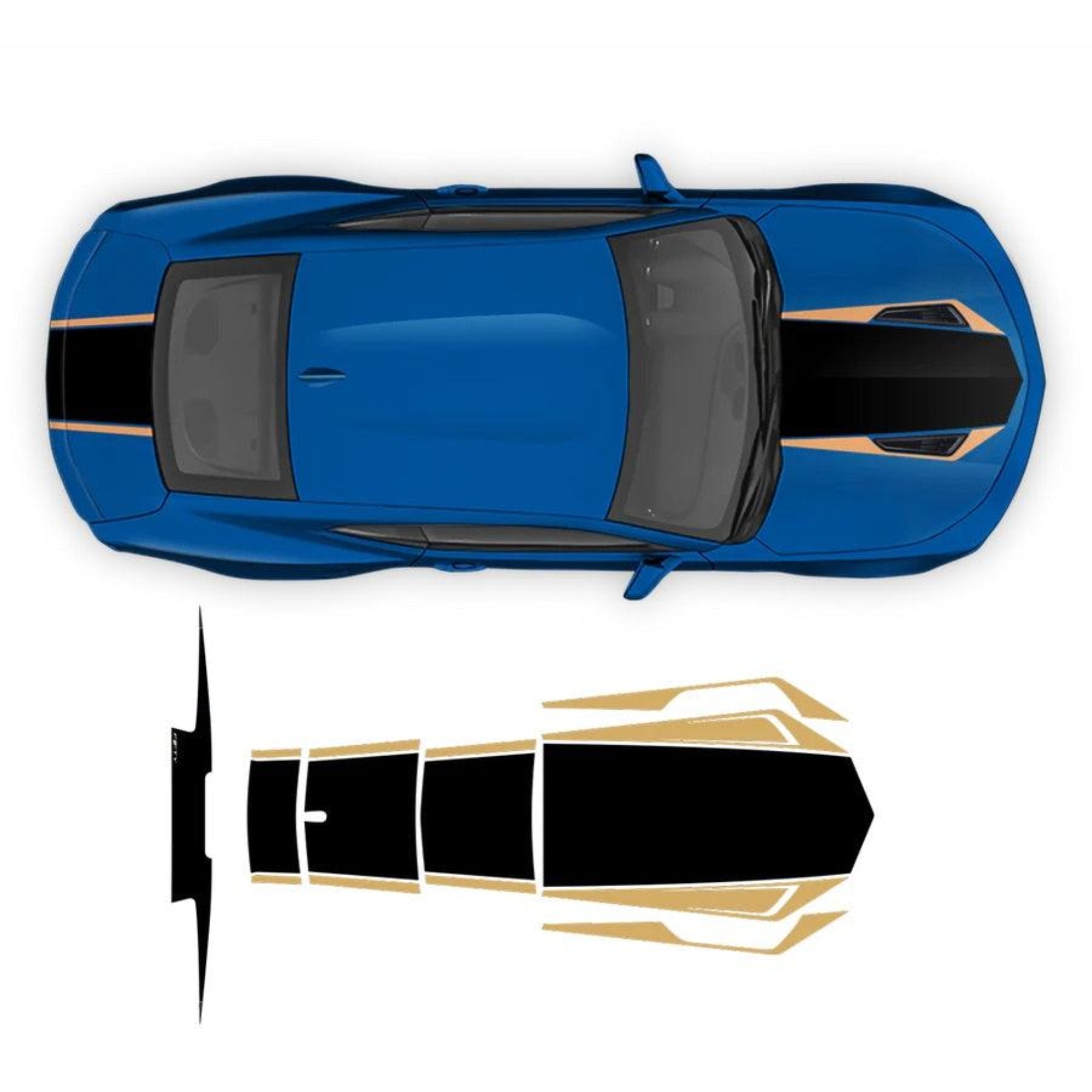 Chevrolet Camaro 50th Anniversary Hood And Bonnet Stripes : Vinyl Graphics Kit Fits (2016 to 2018)