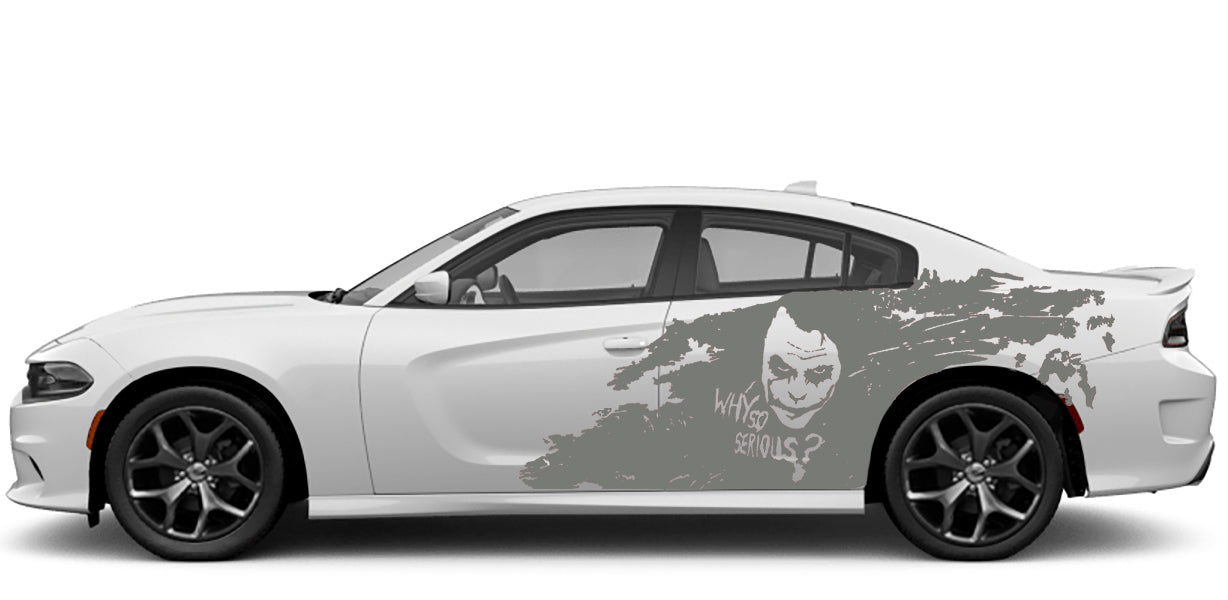 why so serious joker decal gray for dodge charger