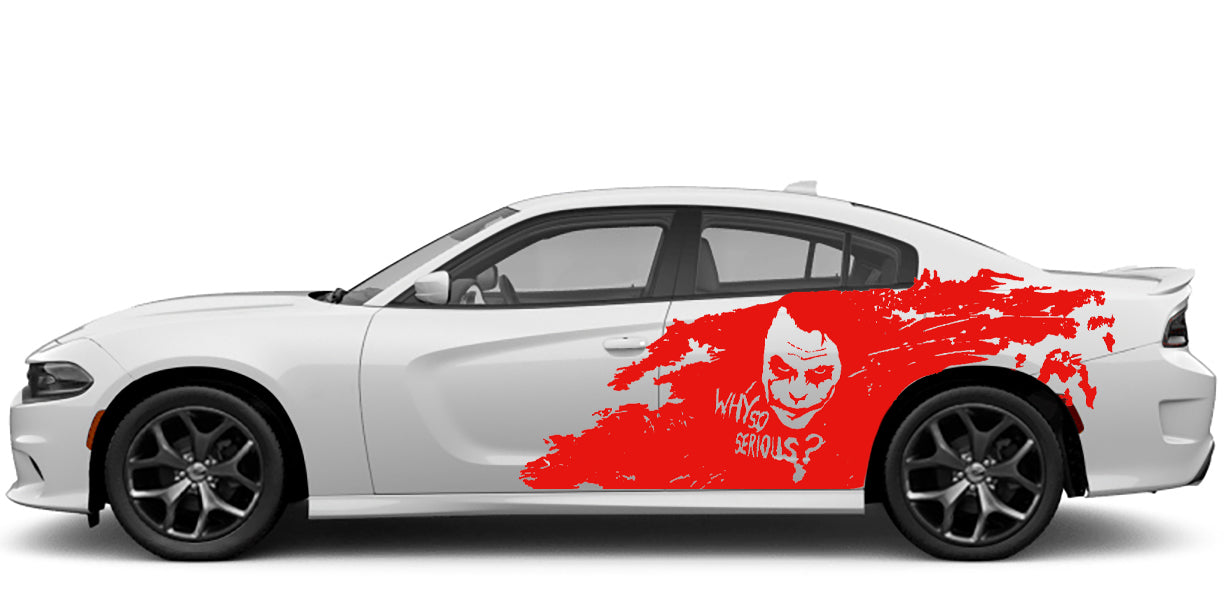 why so serious joker decal red for dodge charger