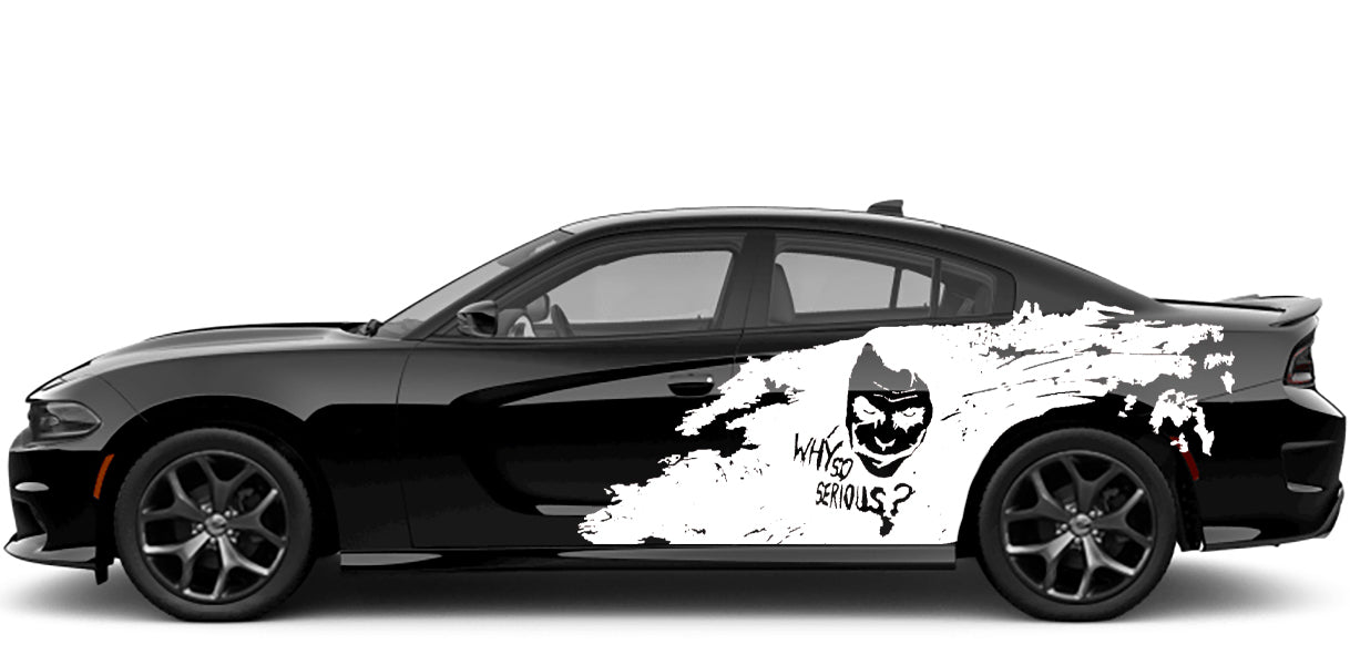 why so serious joker decal white for dodge charger