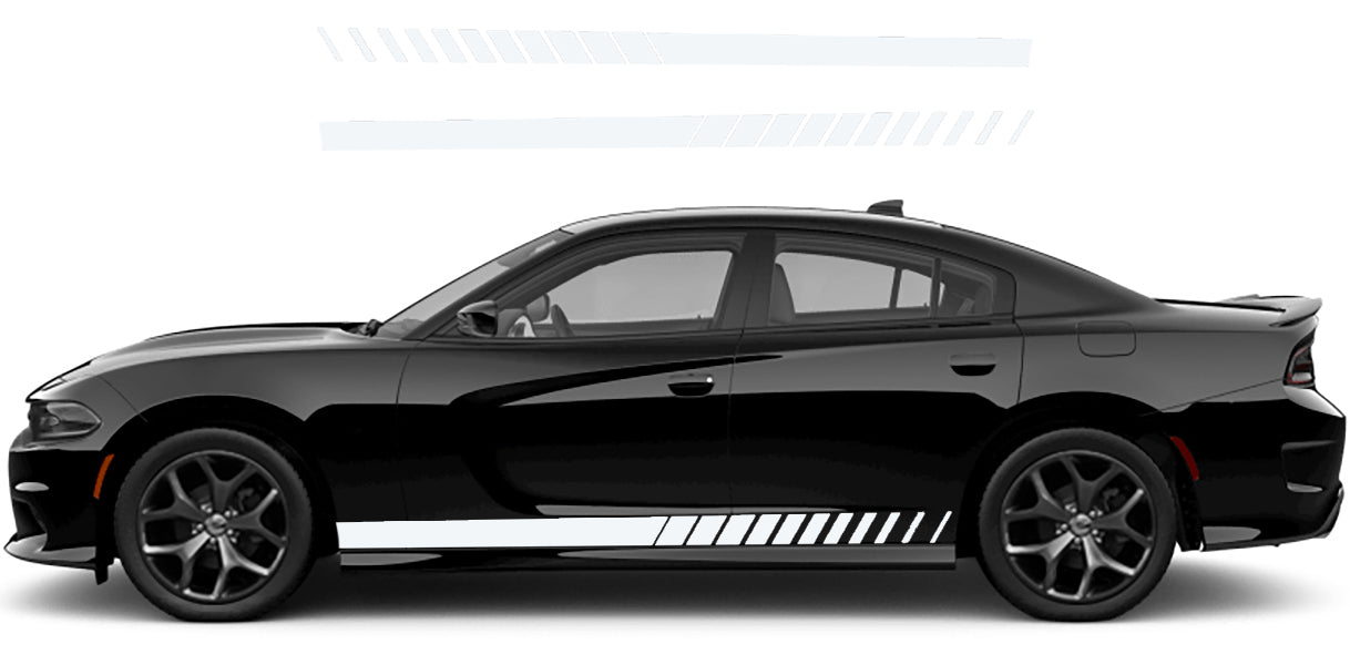 Dodge Charger Side Racing Stripes Decals (Pair) : Vinyl Graphics Kit Fits (2015-2023)