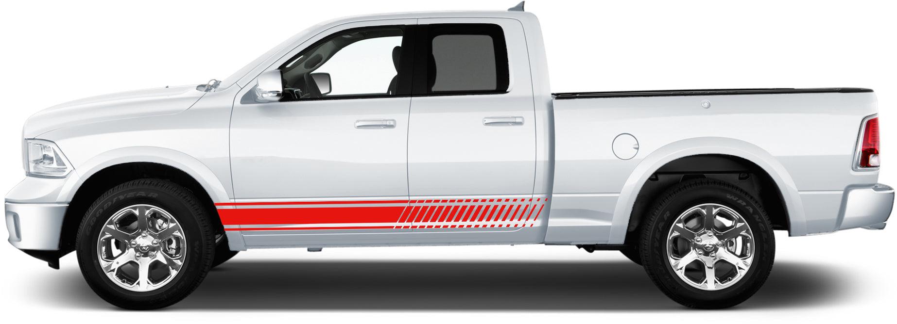 Dodge Ram 1500/2500/3500 (2009-2018) Custom Vinyl Decals, Graphics and Stickers - Side Stripes (Pair) - Jkprostickers